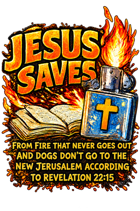 JESUS SAVES FROM IRE THAT GOES OUT AND DOGS DON'T GO TO THE NEW JERUSALEM ACCORDING TO REVELATION 22:15 Hoodie