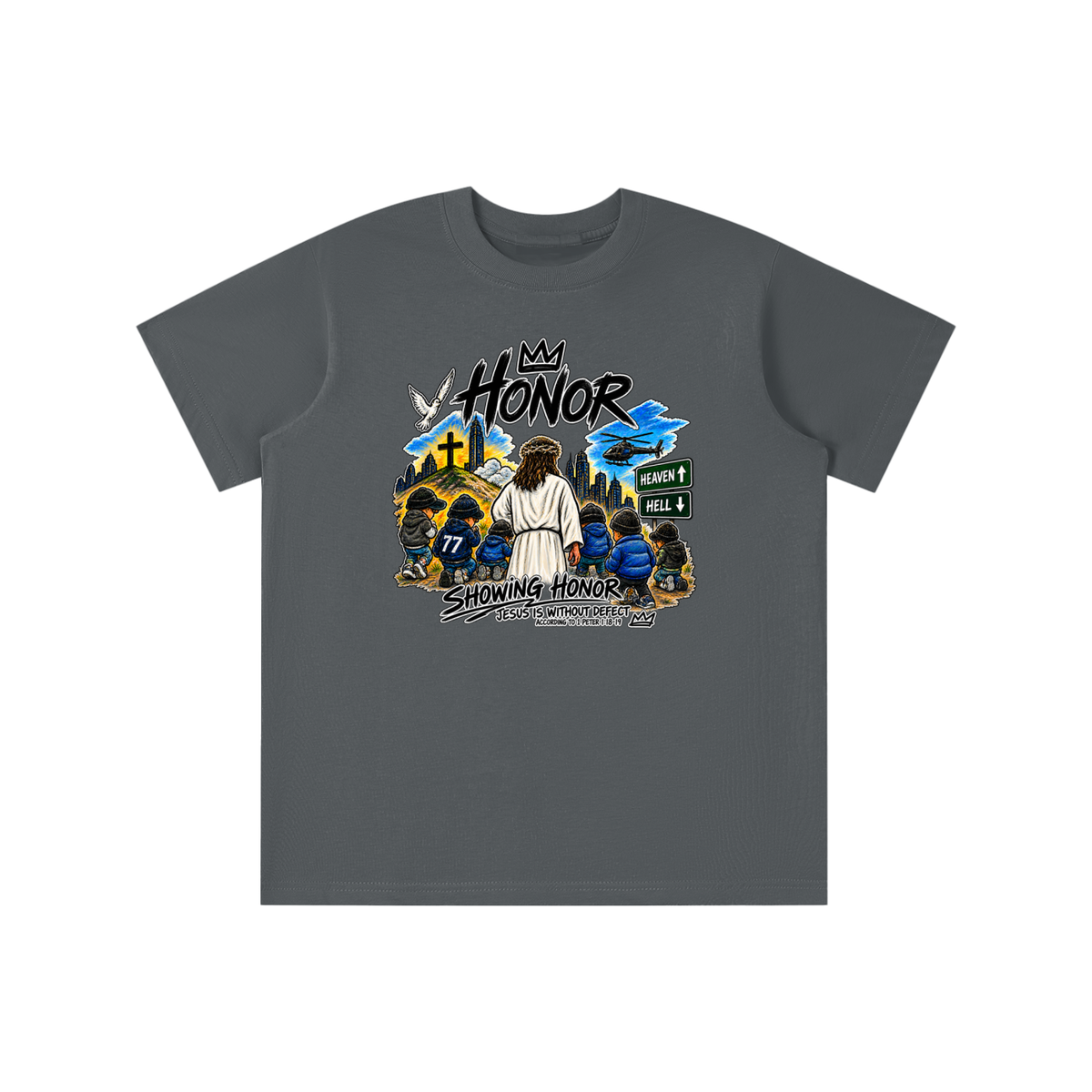 HONOR SHOWING HONOR JESUS IS WITHOUT DEFECT ACCORDING TO 1 PETER 1:18-19 youth T-shirt