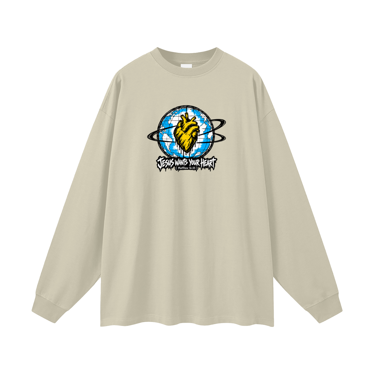JESUS WANTS YOUR HEART ( MATTHEW 16:25 ) Long Sleeve T-Shirt
