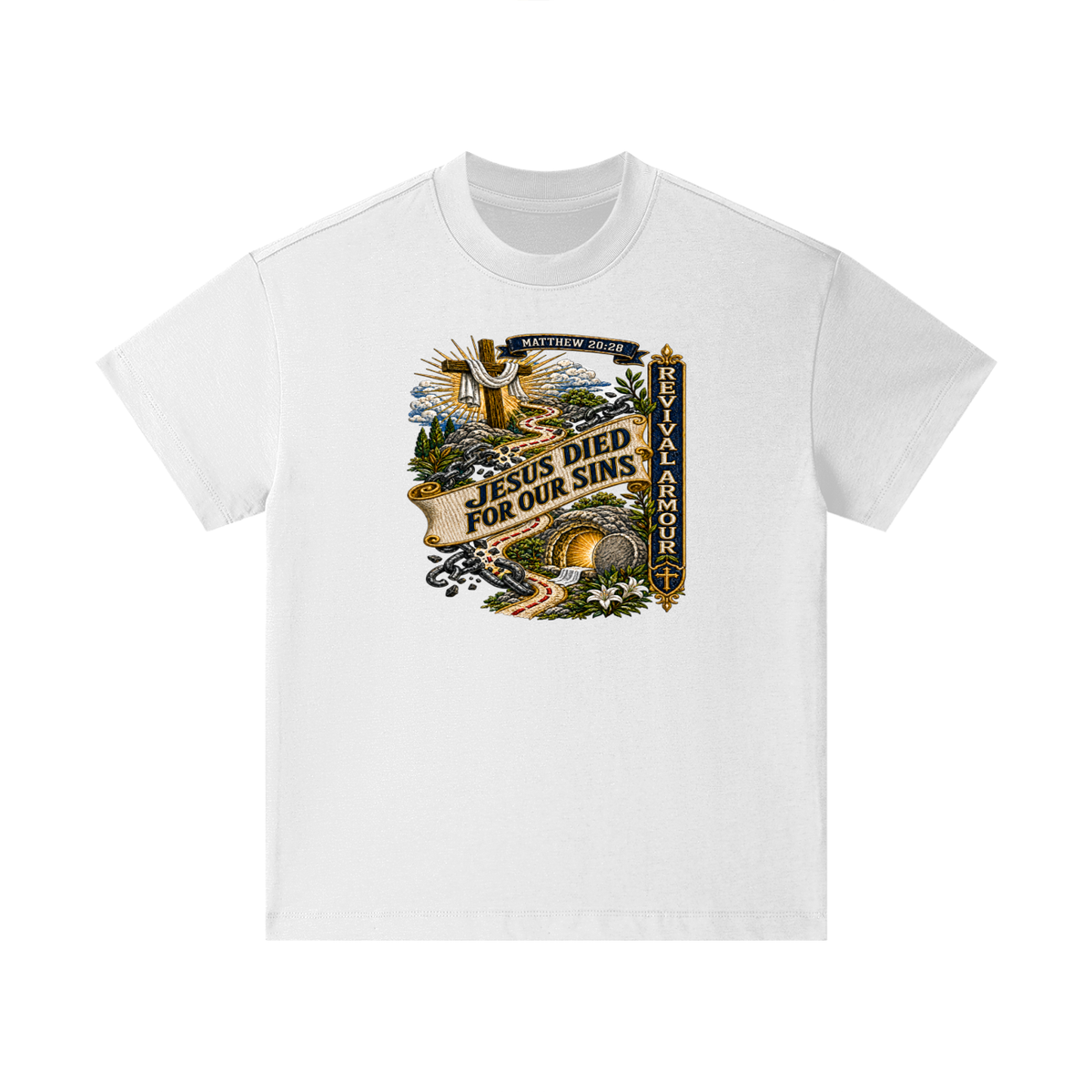 MATTHEW 20:28 Jesus died for our sins REVIVAL ARMOUR Kids T-Shirt