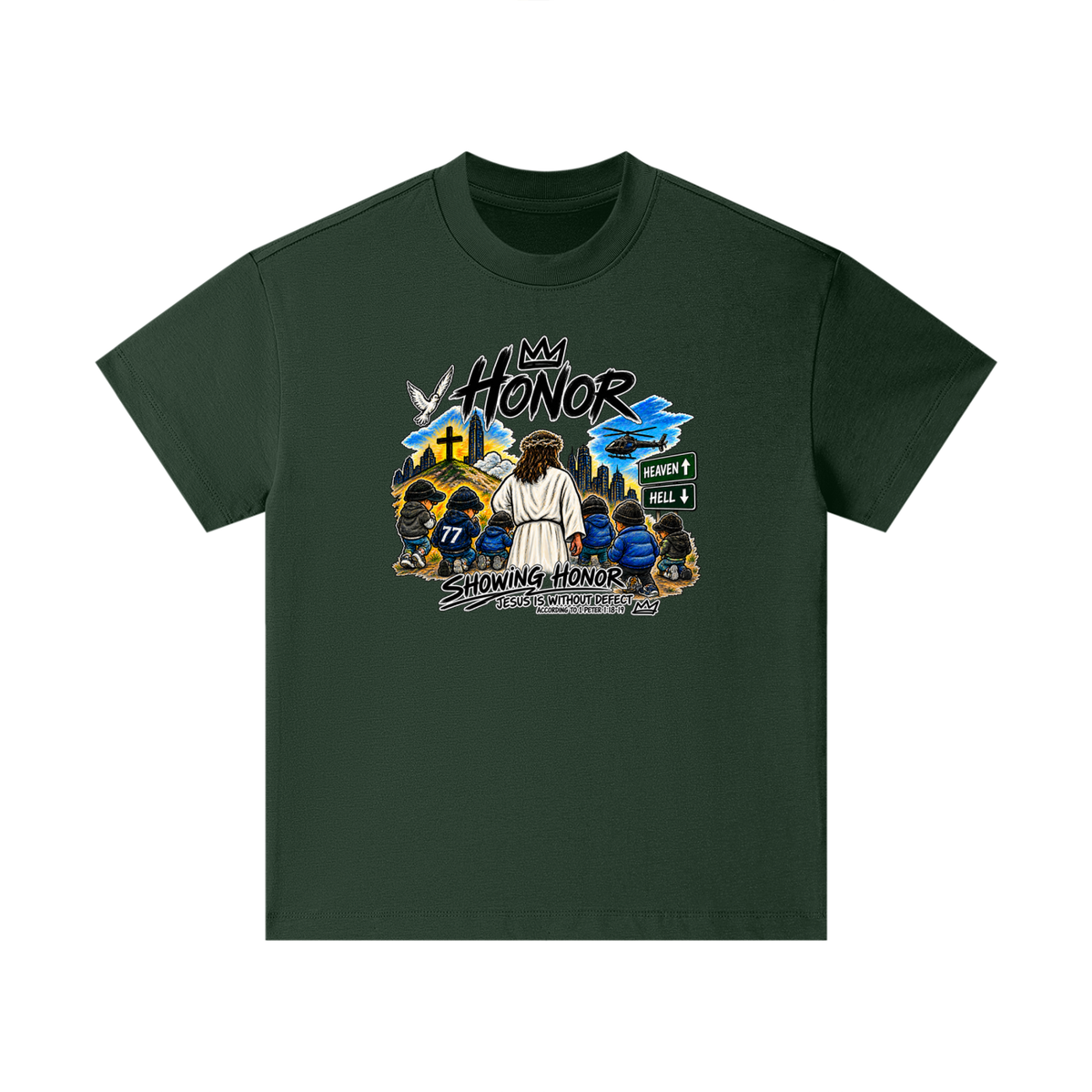 HONOR SHOWING HONOR JESUS IS WITHOUT DEFECT ACCORDING TO 1 PETER 1:18-19 Kids T-Shirt