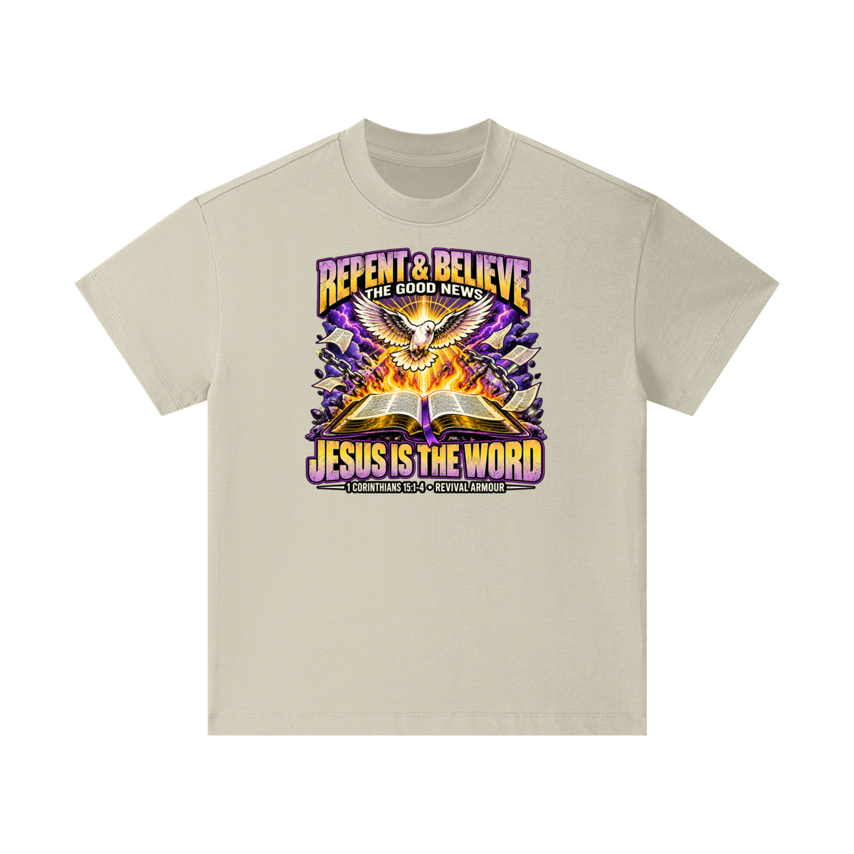 REPENT & BELIEVE THE GOOD NEW JESUS IS THE WORD 1 CORINTHIANS 15:1-4 REVIVAL ARMOUR Kids T-Shirt