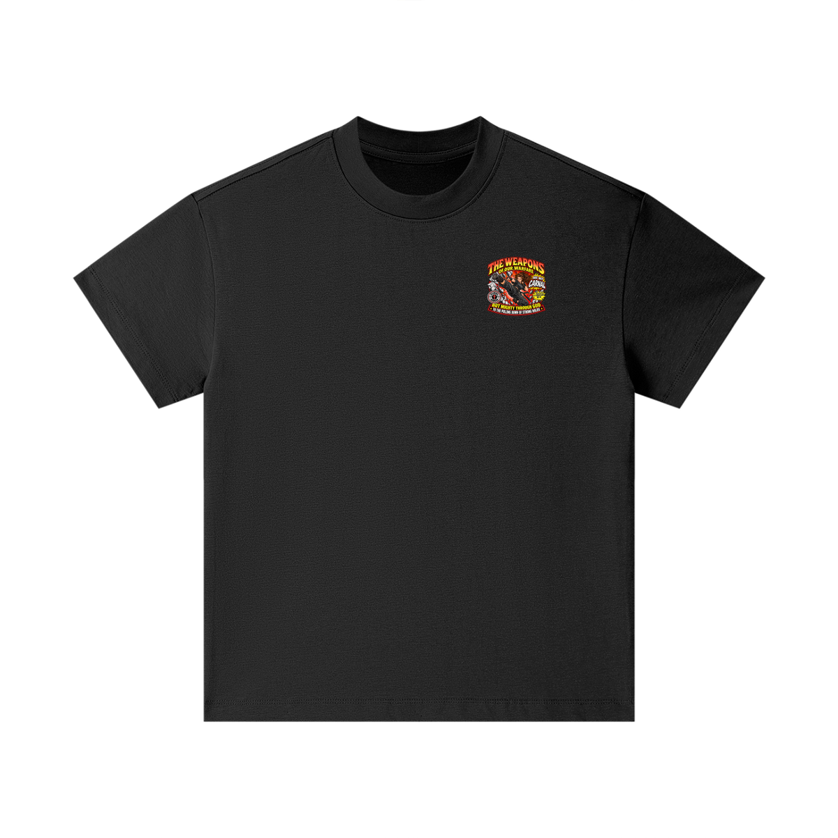 THE WEAPONS OF OUR WARFARE ARE NOT CARNAL INSPIRED BY 2 CORINTHIANS 10:4 BUT MIGHTY THROUGH GOD TO THE PULLING DOWN OF STRONG HOLDS REVIVAL ARMOUR Kids T-Shirt