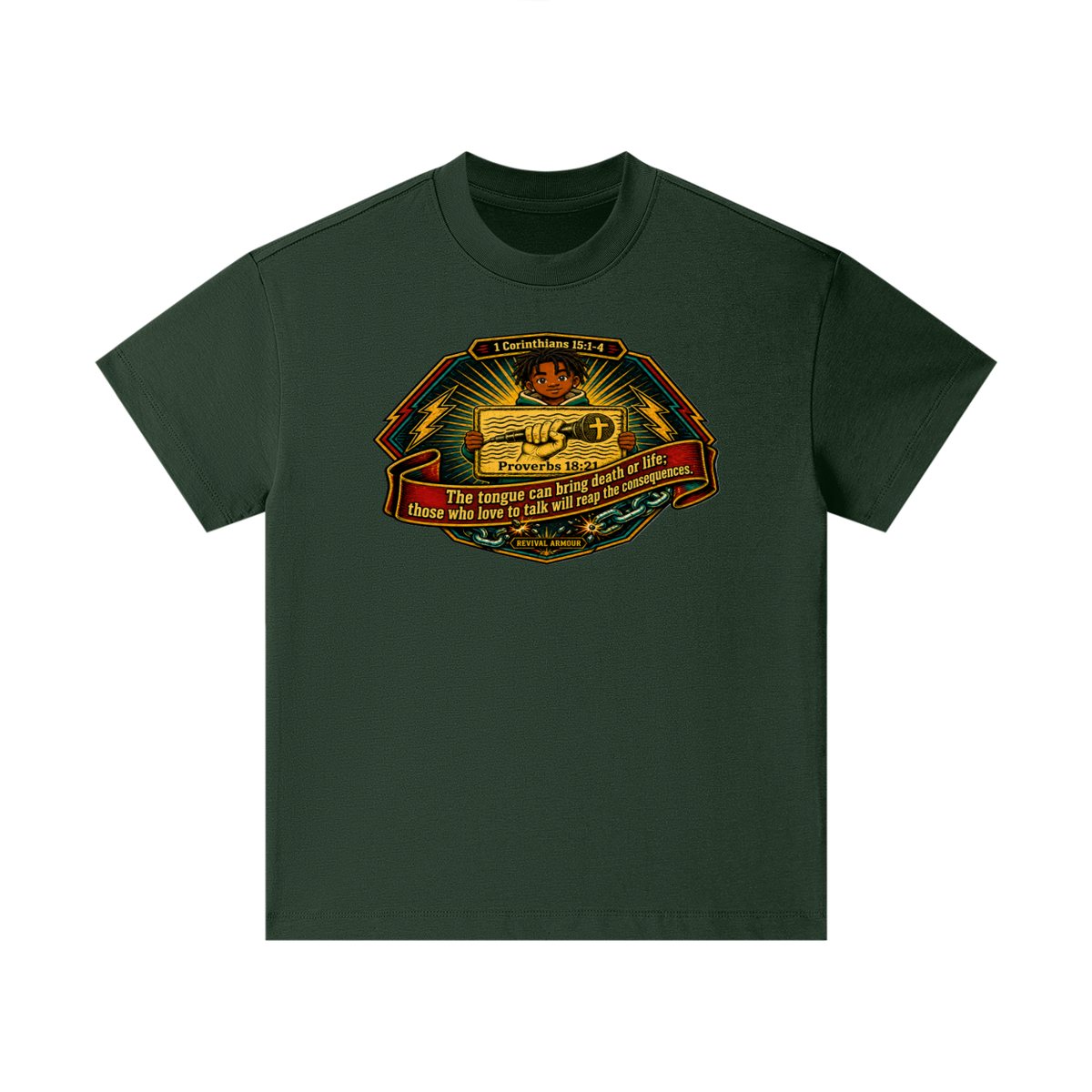 Proverbs 18:21 NLT Kids T-Shirt