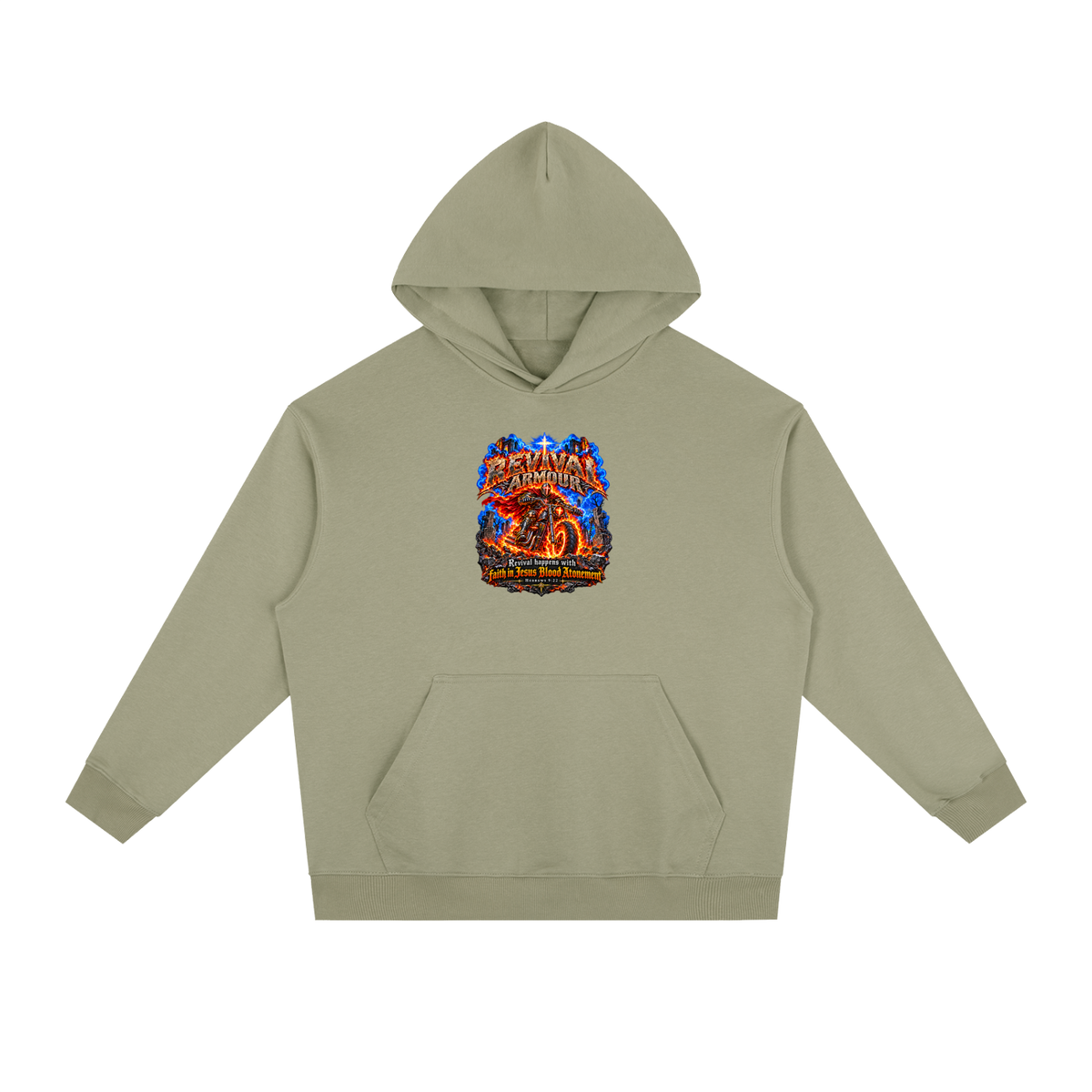 REVIVAL ARMOUR REVIVAL HAPPENS WITH FAITH IN JESUS BLOOD ATONEMENT - HEBREWS 9:22 Hoodie