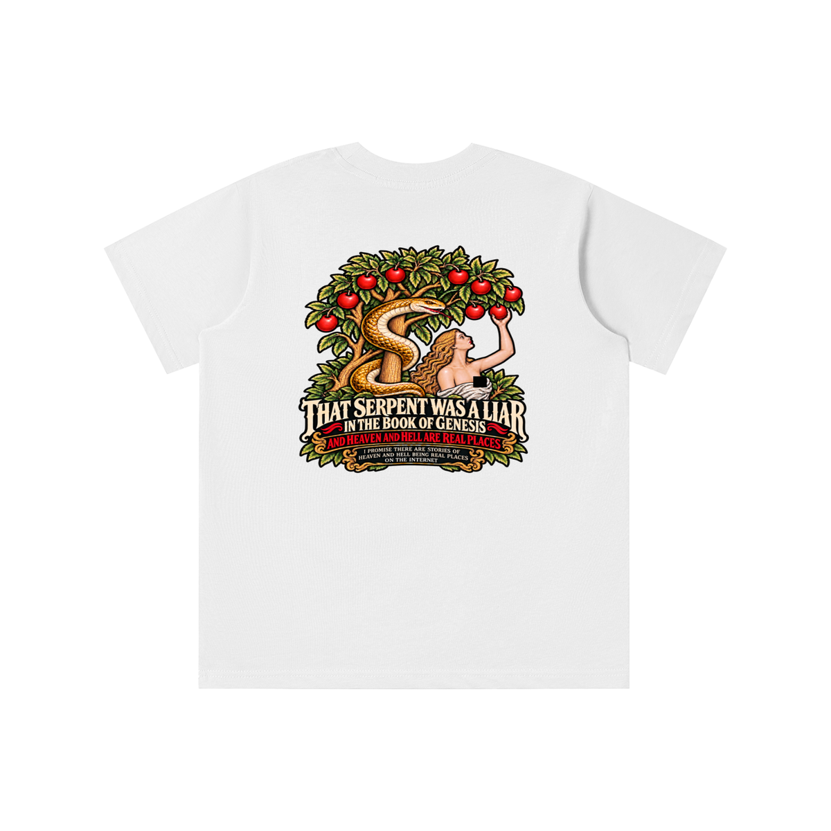 REVIVAL ARMOUR THAT SERENT WAS A LIAR IN THE BOOK OF GENESIS AND HEAVEN AND HELL ARE REAL PLACES I PROMISE THESE ARE STORIES OF HEAVEN AND HELL BEING REAL PLACES ON THE INTERNET youth T-shirt