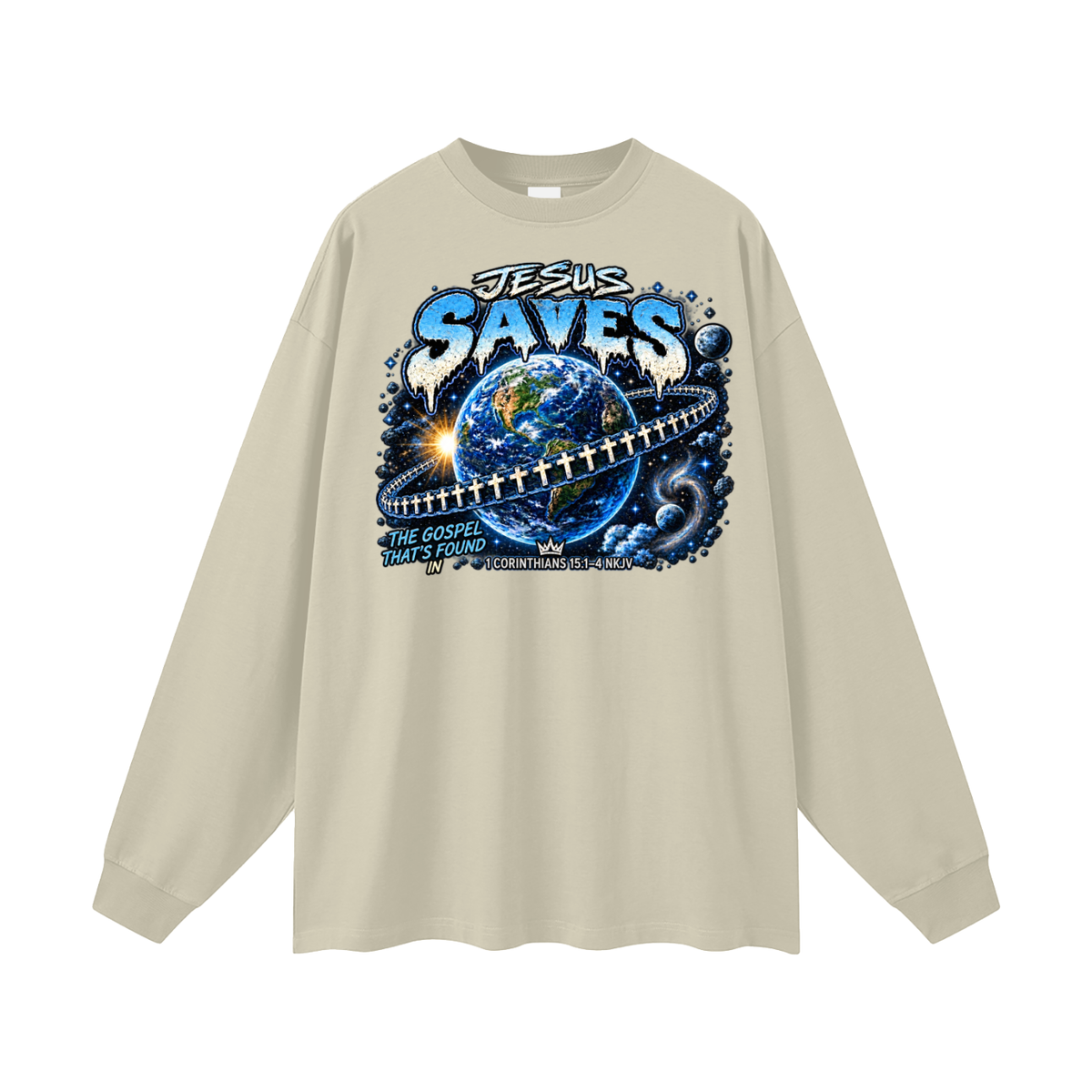 JESUS SAVES THE GOSPEL THAT'S FOUND IN 1 CORINTHIANS 15:1-4 NKJV Long Sleeve T-Shirt