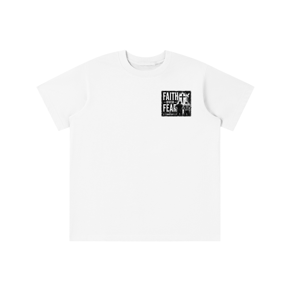 FAITH OVER FEAR + 2 TIMOTHY 1:7 youth T-shirt