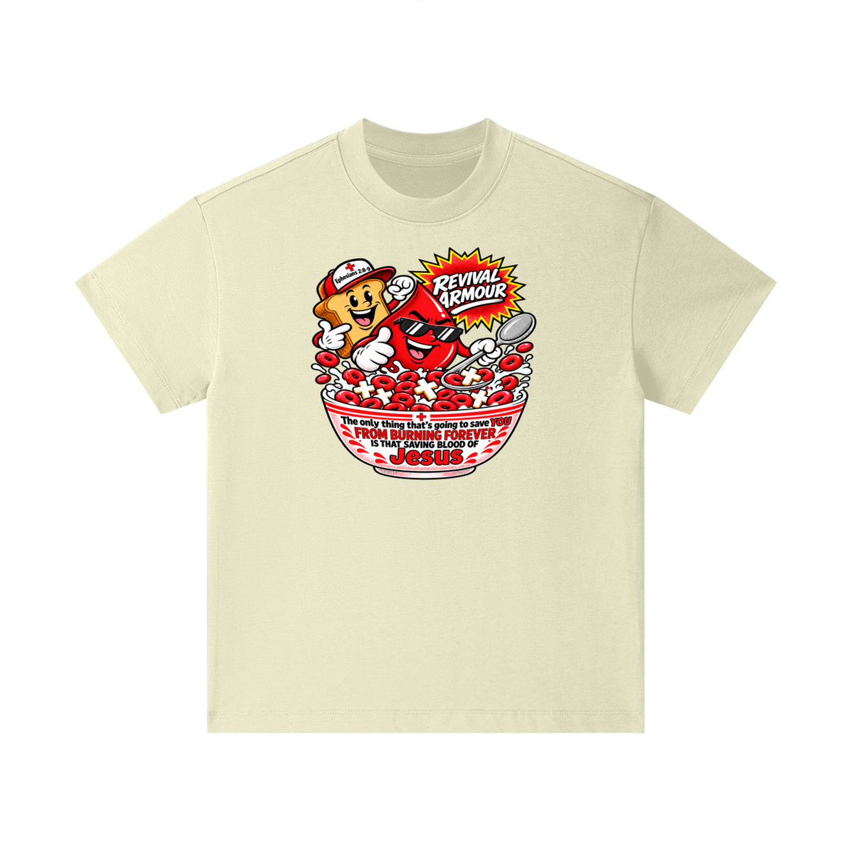 REVIVAL ARMOUR The only thing that's going to save YOU FROM BURNING FOREVER IS THAT SAVING BLOOD OF JESUS Kids T-Shirt