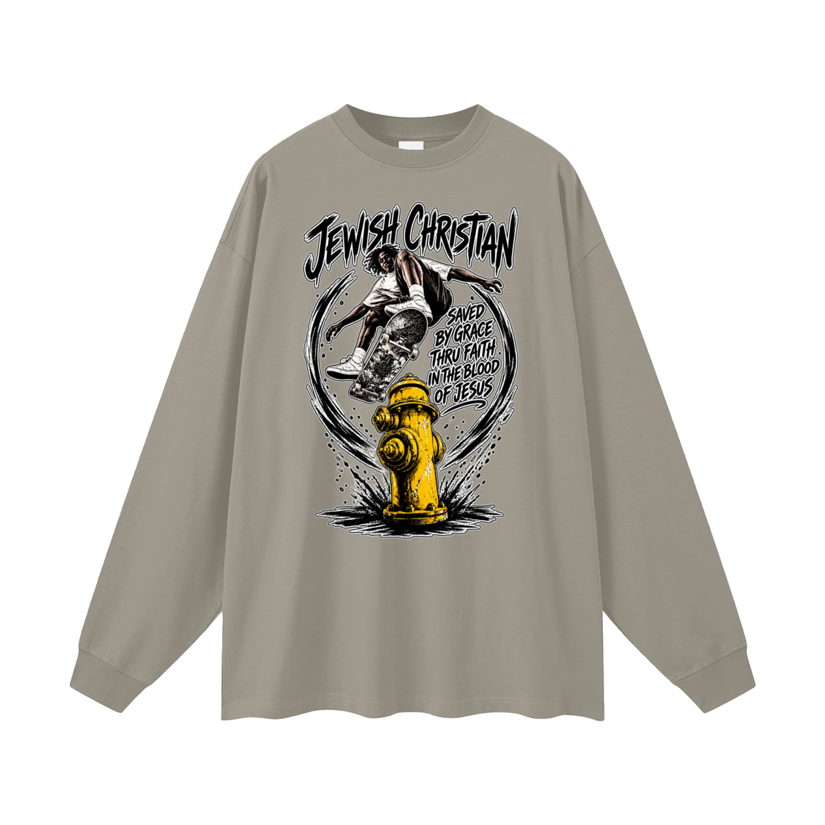 JEWISH CHRISTIAN SAVED BY GRACE THRU FAITH IN THE BLOOD OF JESUS Long Sleeve T-Shirt
