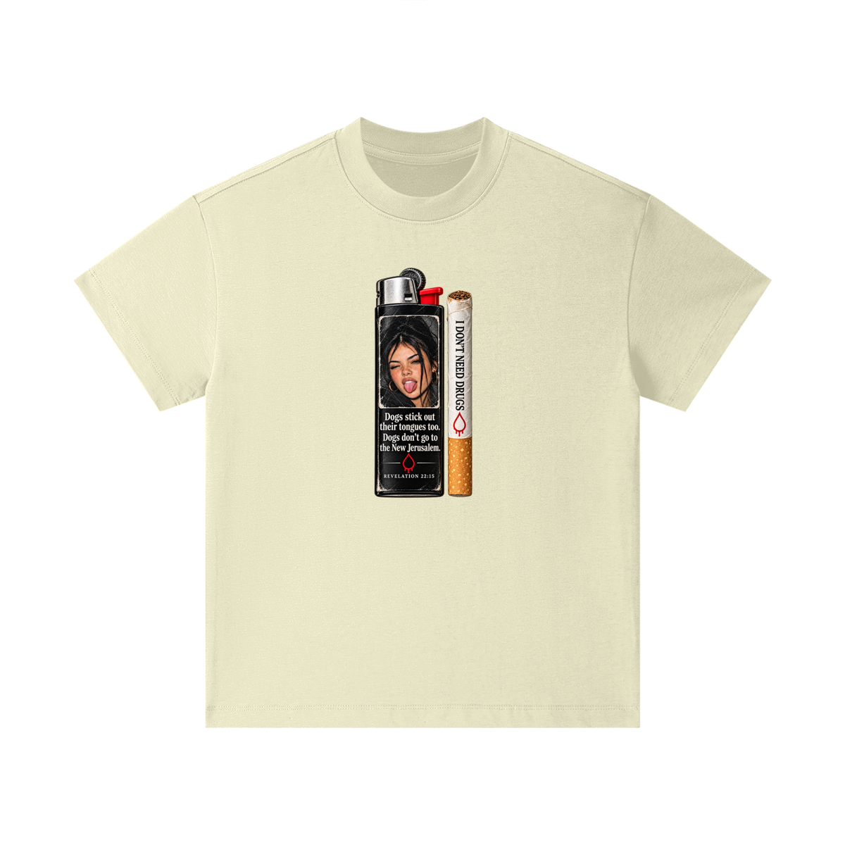 DOGS STICK OUT THEIR TONGUES TOO. DOGS DON'T GO TO THE NEW JERUSALEM REVELATION 22:15 I DON'T NEED DRUGS Kids T-Shirt
