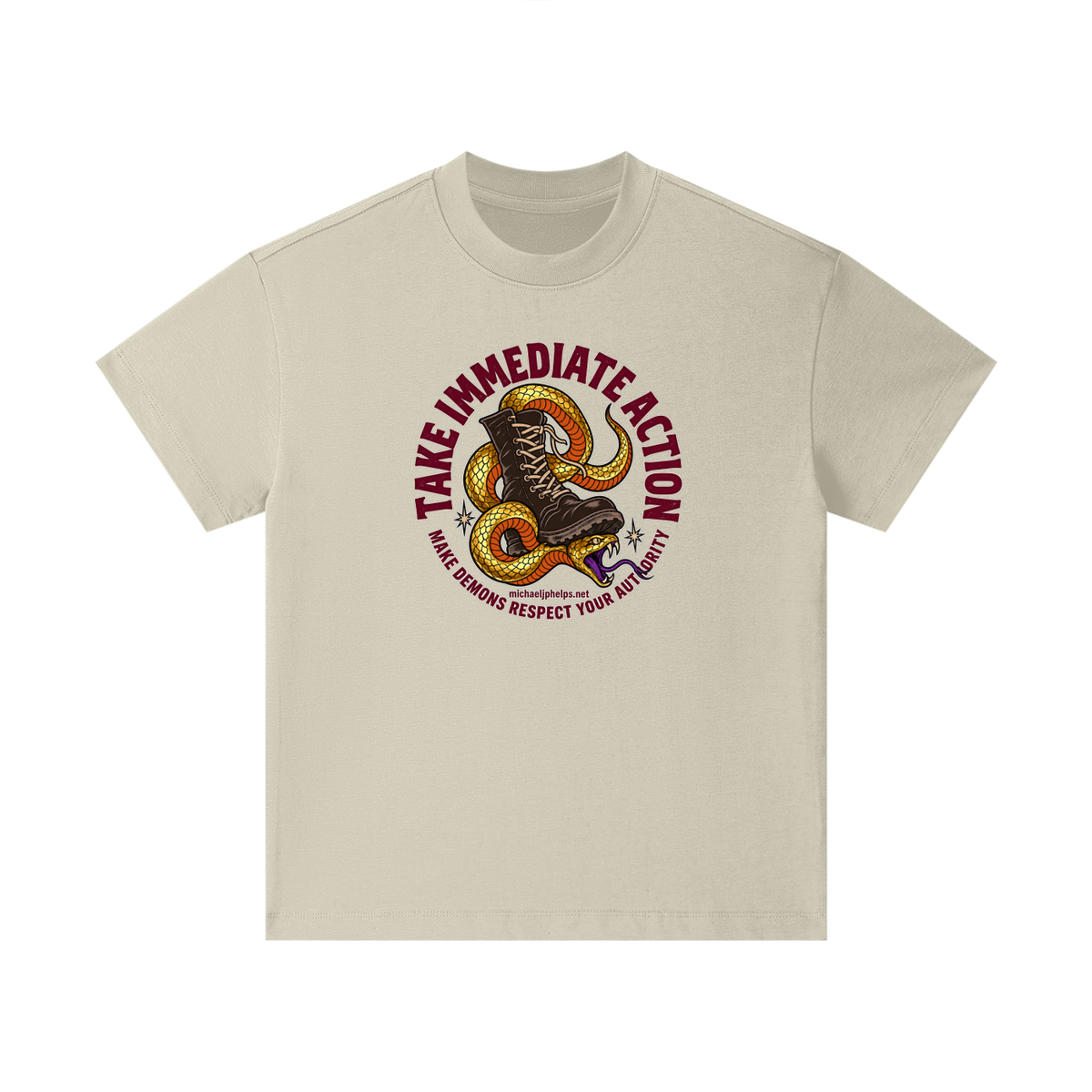 TAKE IMMEDIATE ACTION MAKE DEMONS RESPECT YOUR AUTHORITY michaeljphelps.net Kids T-Shirt