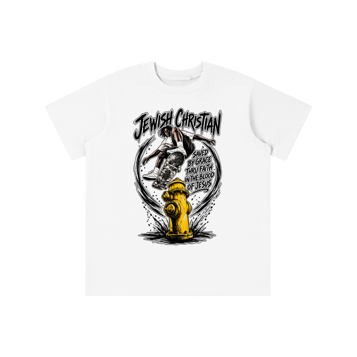 JEWISH CHRISTIAN SAVED BY GRACE THRU FAITH IN THE BLOOD OF JESUS youth T-shirt