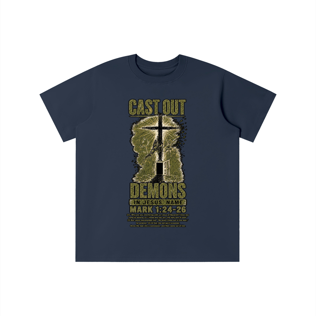 Mark 1:24-26 NLT youth T-shirt