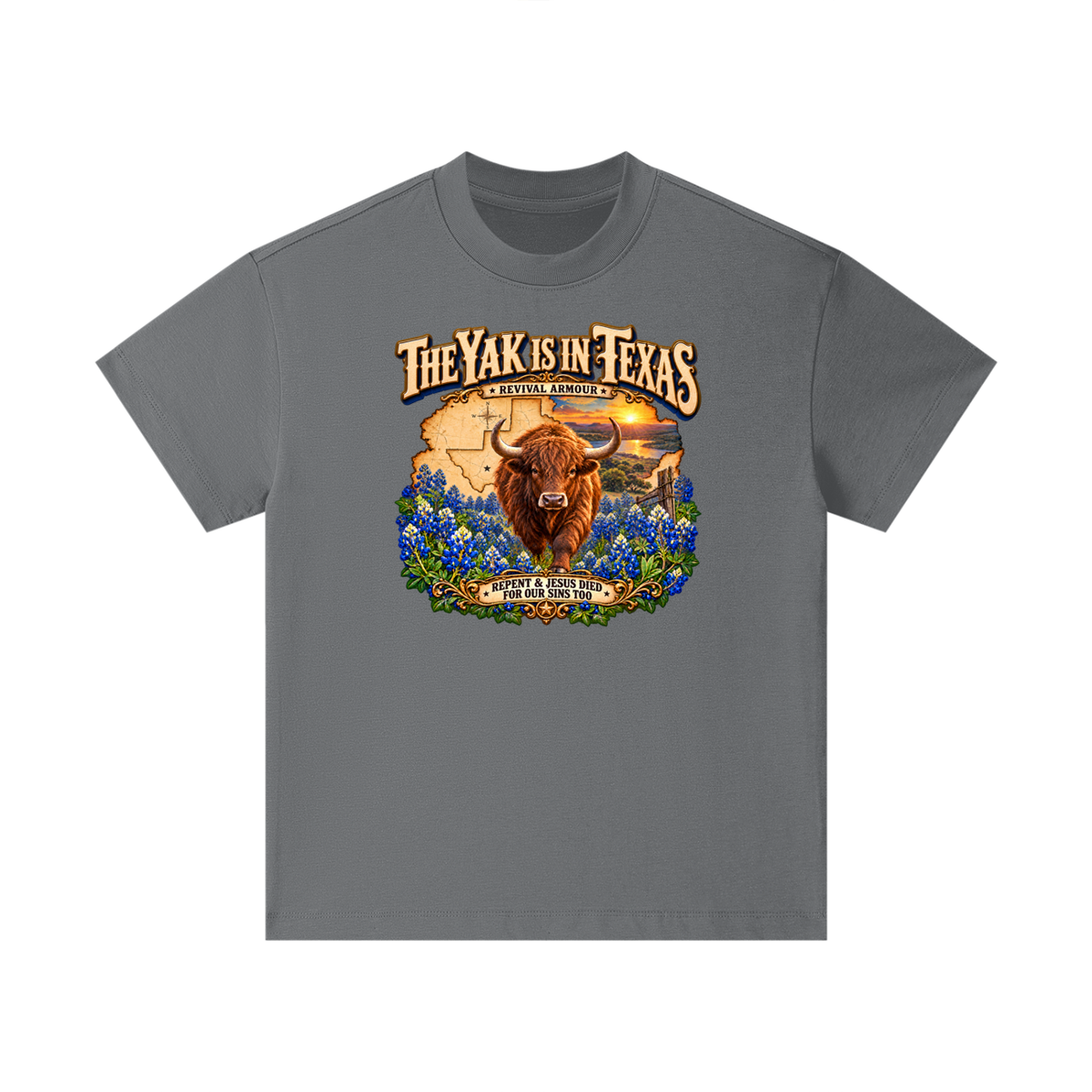 THE YAK IS IN TEXAS REPENT & JESUS DIED FOR OUR SINS TOO Kids T-Shirt