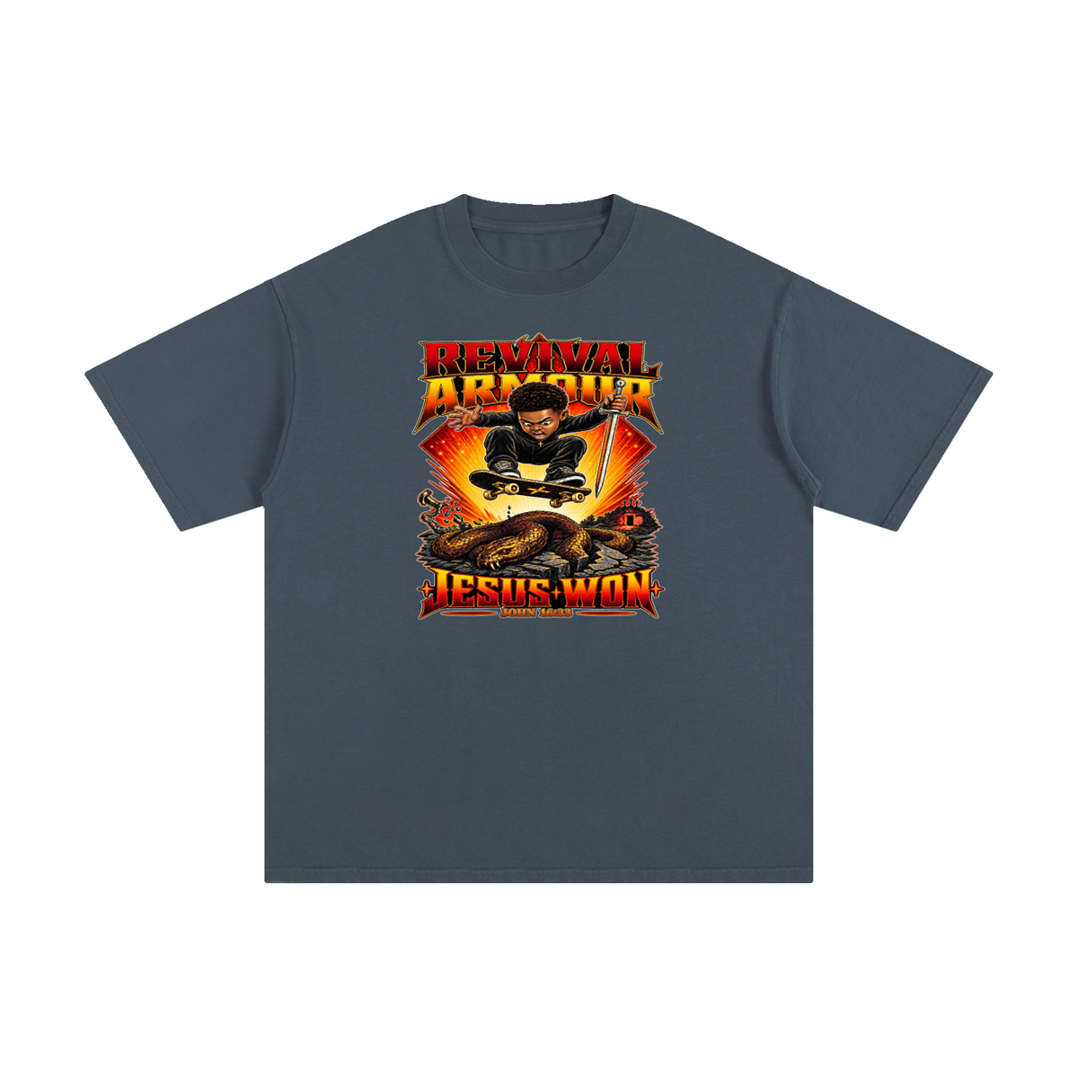REVIVAL ARMOUR JESUS * WON - JOHN 16:33 - T-Shirt