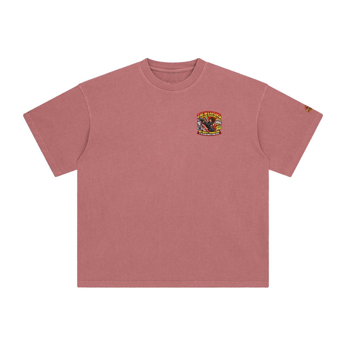 THE WEAPONS OF OUR WARFARE ARE NOT CARNAL INSPIRED BY 2 CORINTHIANS 10:4 BUT MIGHTY THROUGH GOD TO THE PULLING DOWN OF STRONG HOLDS REVIVAL ARMOUR T-Shirt