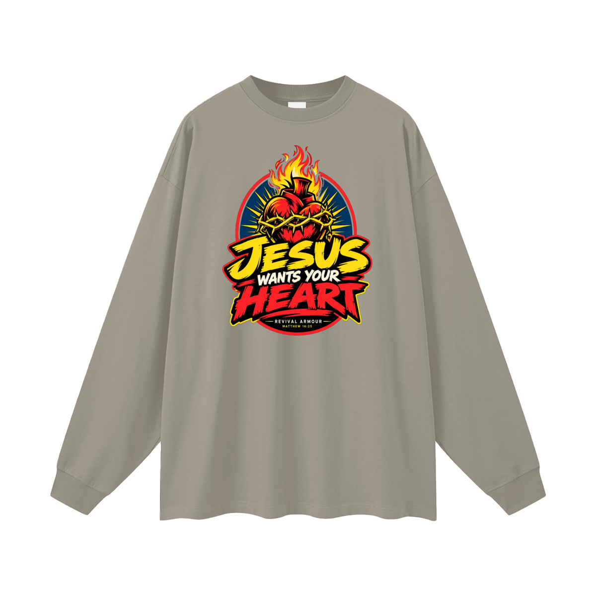 JESUS WANTS YOUR HEART - REVIVAL ARMOUR - Long Sleeve T-Shirt