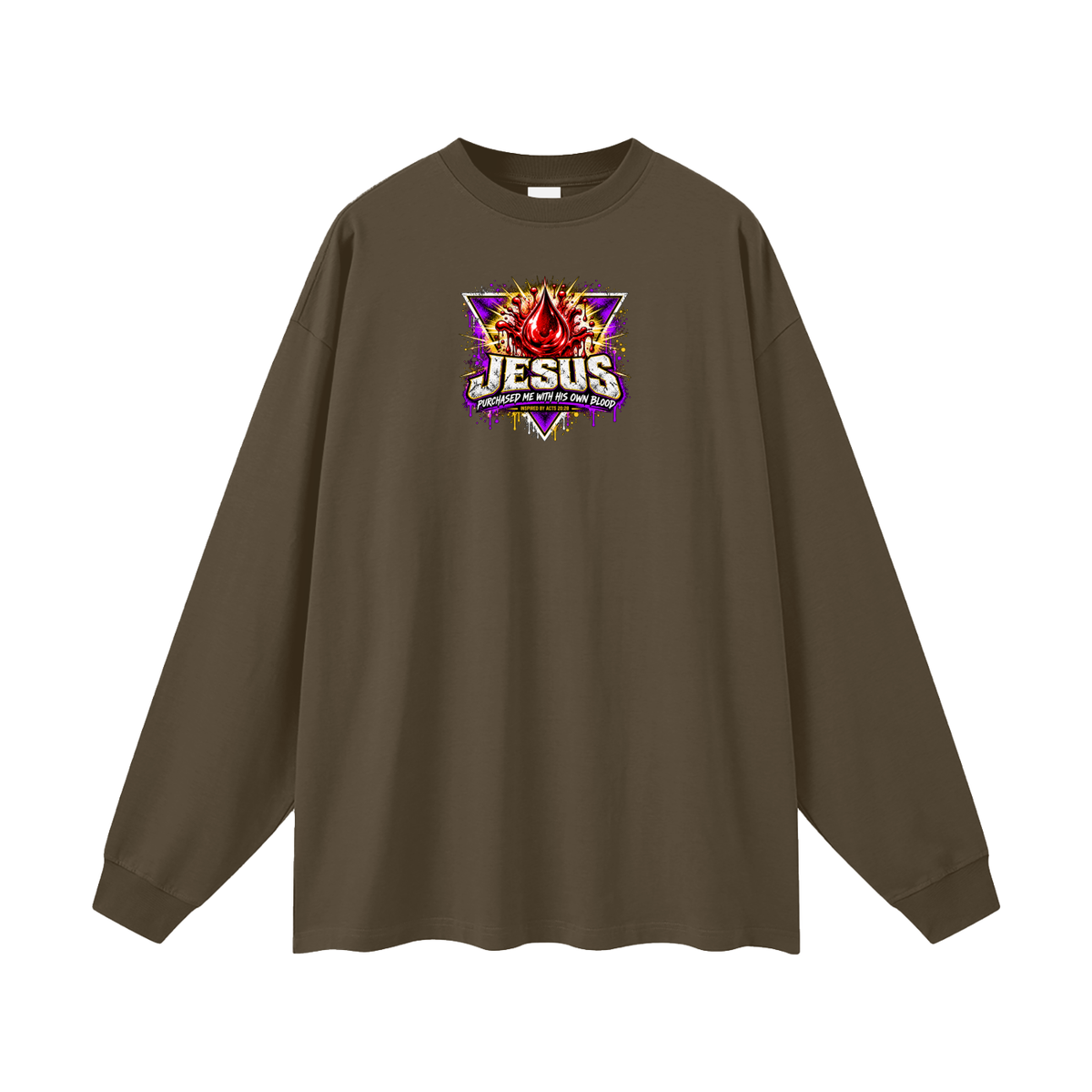 JESUS PURCHASED ME WITH HIS OWN BLOOD INSPIRED BY ACTS 20:28 Long Sleeve T-Shirt