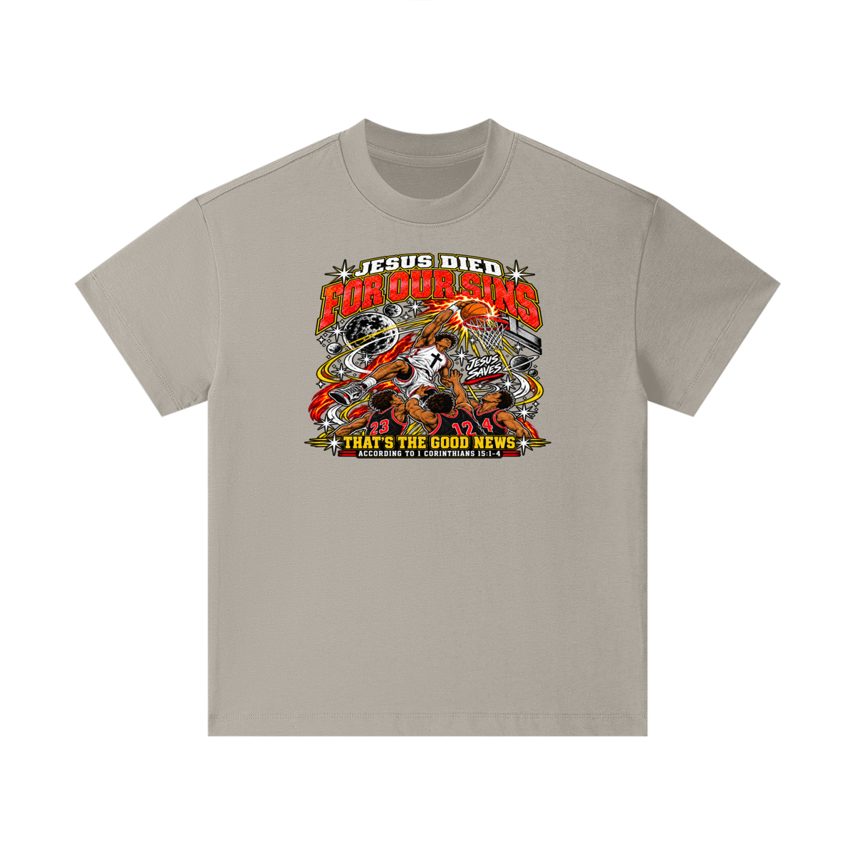 Jesus died for our sins that's the good news according to 1 Corinthians 15:1-4 Kids T-Shirt