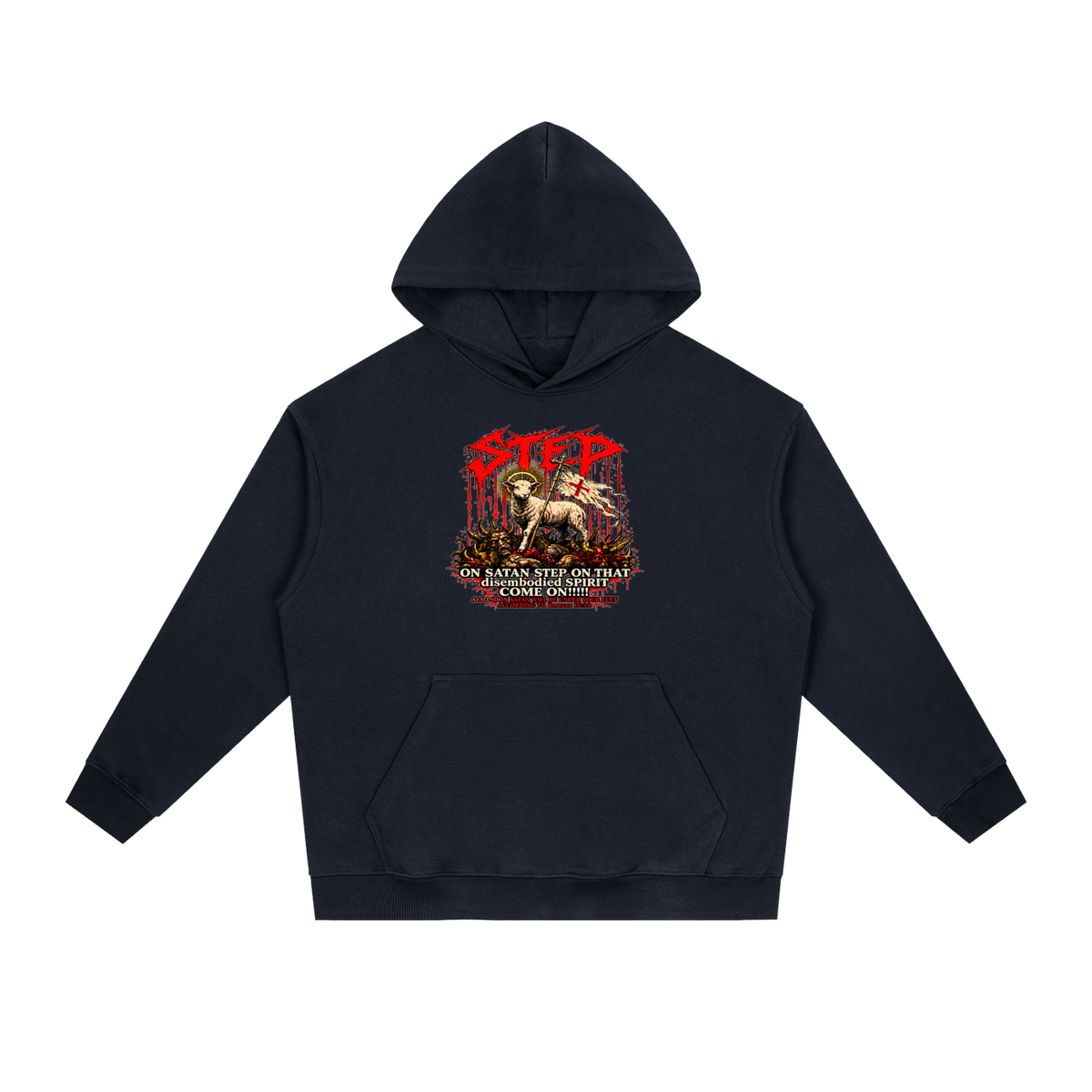 STEP ON SATAN STEP ON THAT disembodied SPIRIT COME ON!!!!! ALSO SOON SATAN WILL BE UNDER YOUR FEET ACCORDING TO Romans 16:20 Hoodie