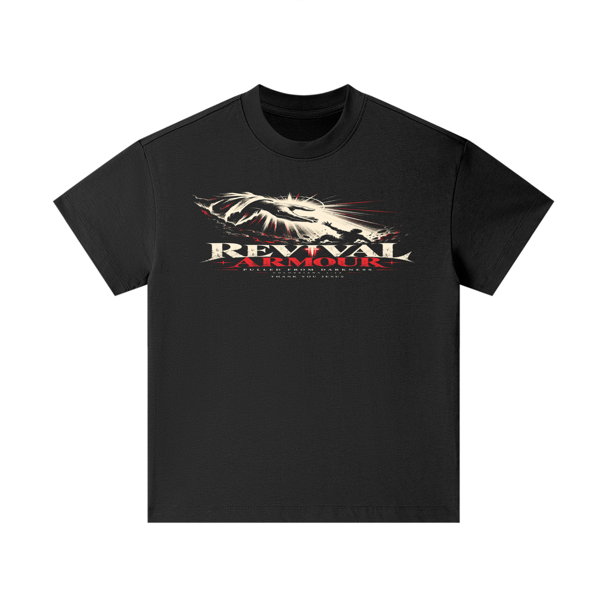 REVIVAL ARMOUR -PULLED FROM DARKNESS- -1 COLOSSIANS 1:13- THANK YOU JESUS Kids T-Shirt