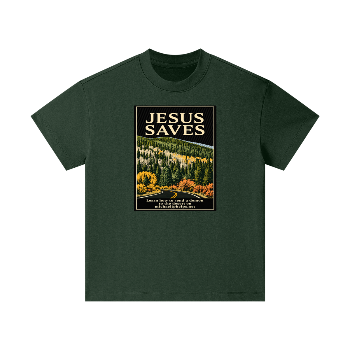JESUS SAVES Learn how to send a demon to the desert on michaeljphelps.net Kids T-Shirt