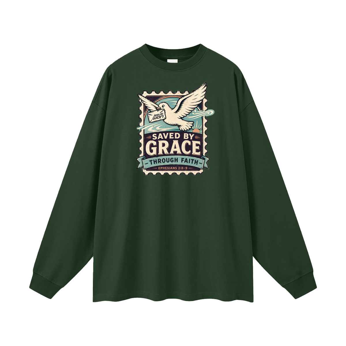 SAVED BY GRACE -THROUGH FAITH- - EPHESIANS 2:8-9 - Long Sleeve T-Shirt