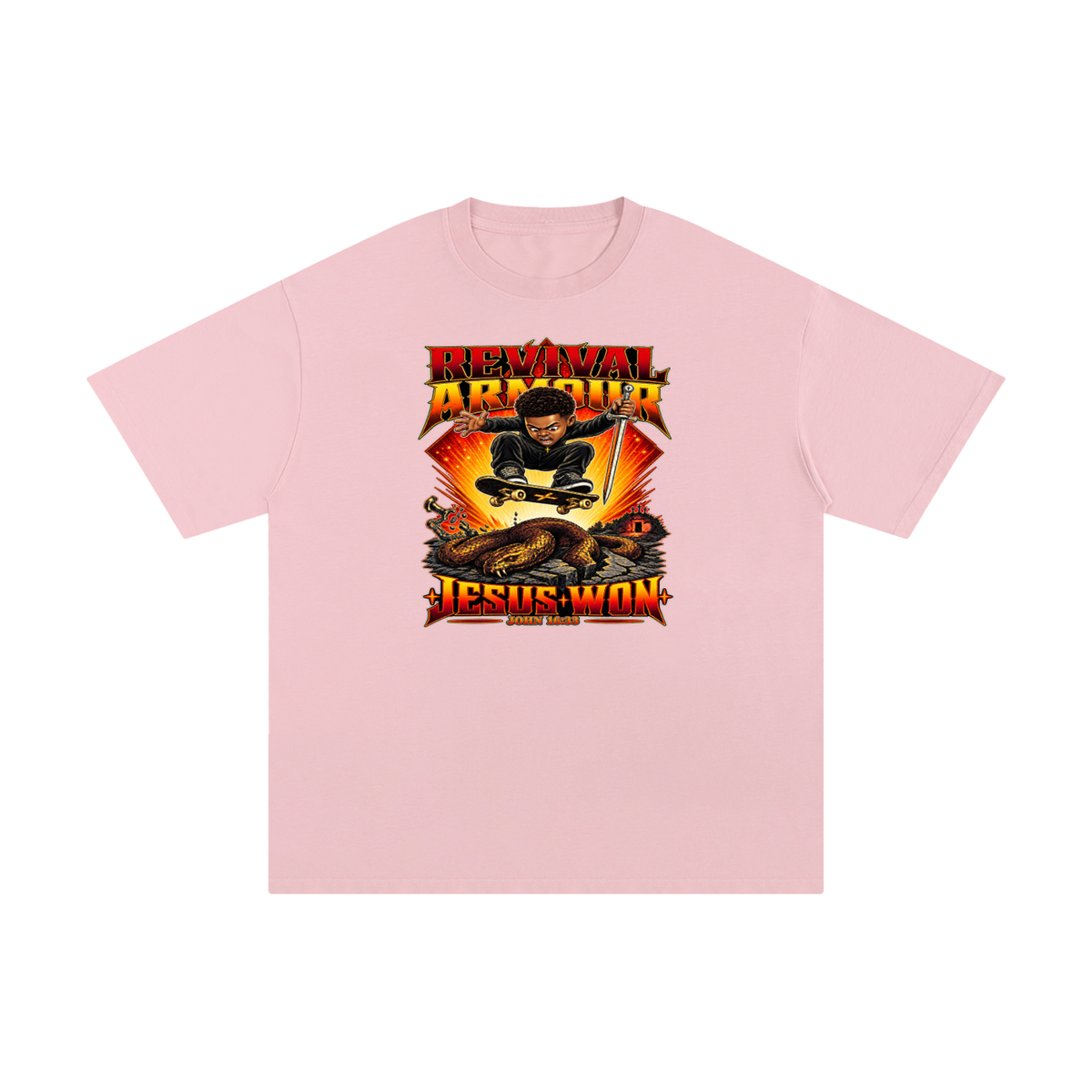 REVIVAL ARMOUR JESUS * WON - JOHN 16:33 - T-Shirt