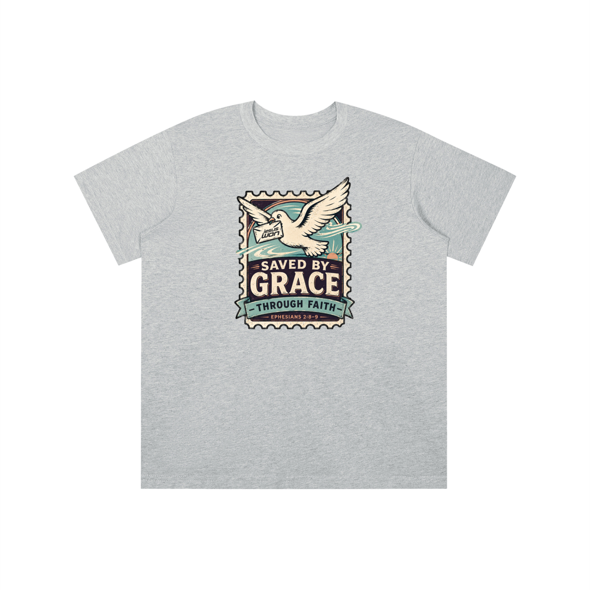 SAVED BY GRACE -THROUGH FAITH- - EPHESIANS 2:8-9 - youth T-shirt