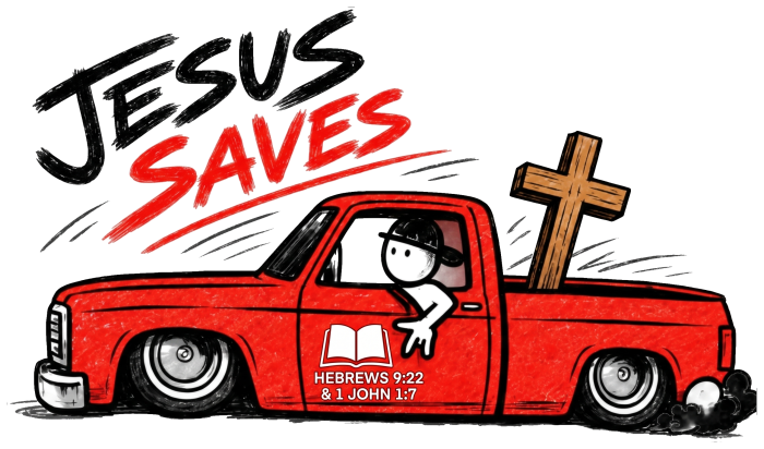 JESUS SAVES BOOK HEBREWS 9:22 & 1 JOHN 1:7 Kids T-Shirt