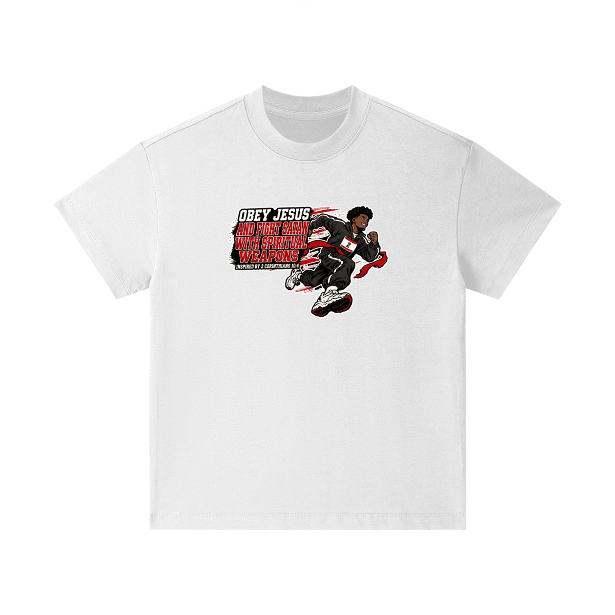OBEY JESUS AND FIGHT SATAN WITH SPIRITUAL WEAPONS INSPIRED BY 2 CORINTHIANS 10:4 Kids T-Shirt