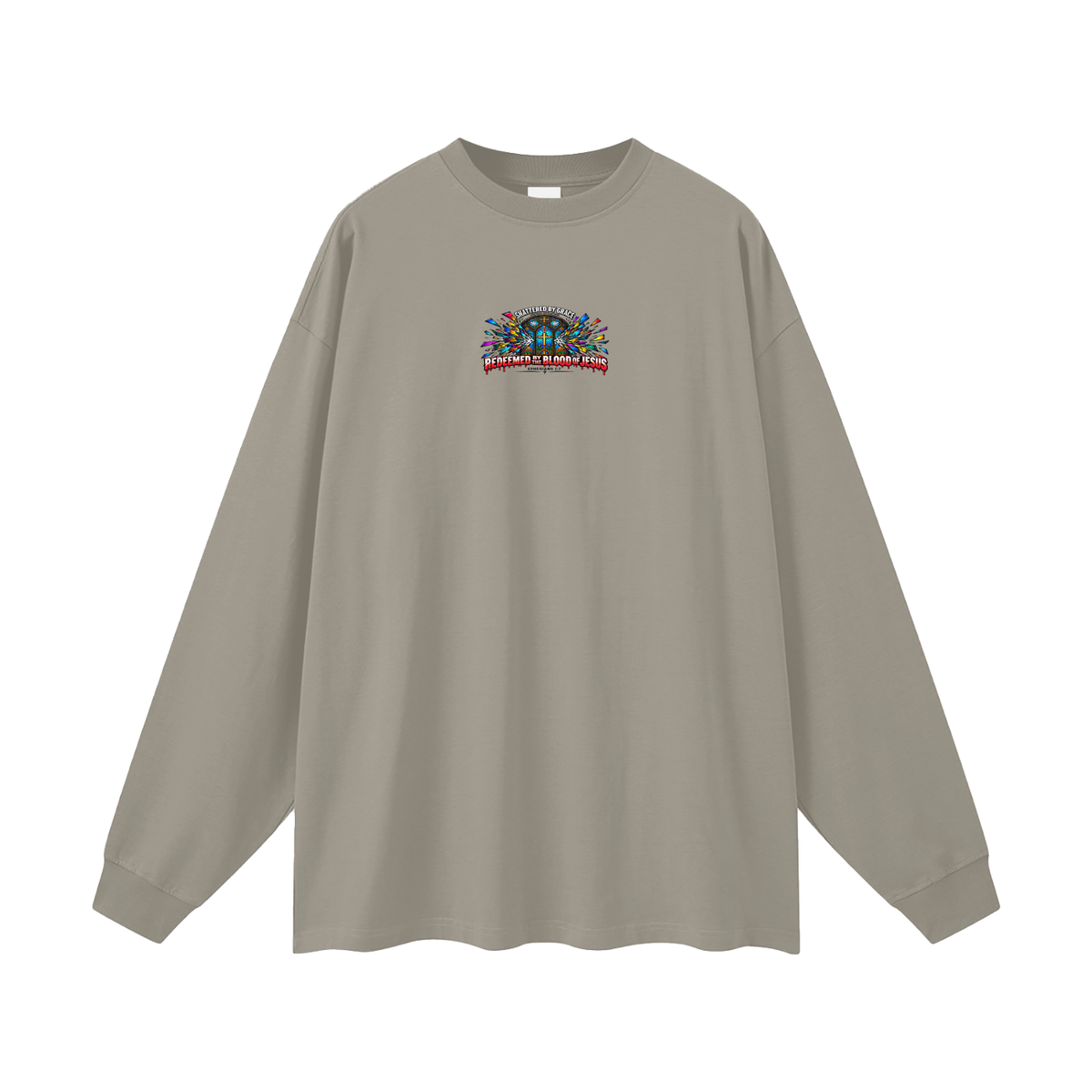 SHATTERED BY GRACE VINTAGE EXPLOSION REDEEMED BY THE BLOOD OF JESUS EPHESIANS 1:7 that's not a quote Long Sleeve T-Shirt