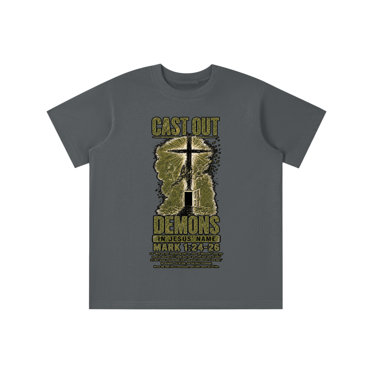 Mark 1:24-26 NLT youth T-shirt