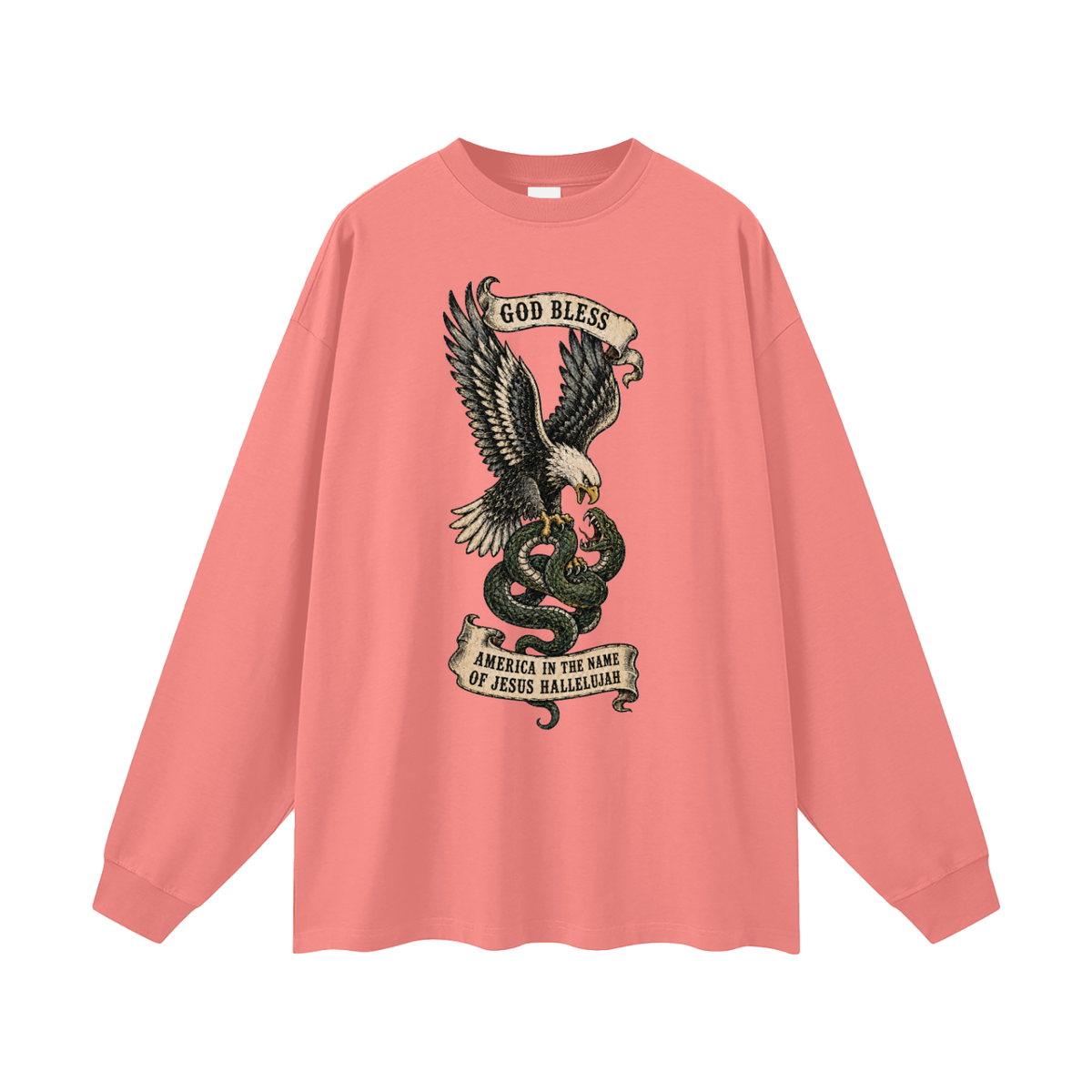 GOD BLESS AMERICA IN NAME OF JESUS HALLELUJAH Long Sleeve T-Shirt