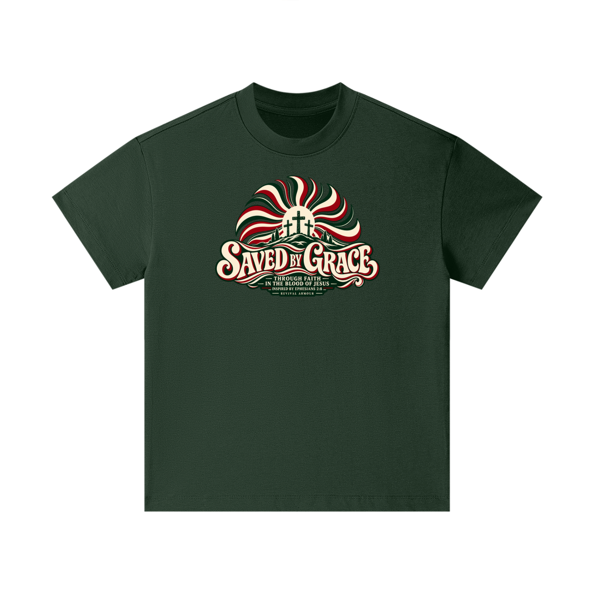 SAVED BY GRACE THROUGH FAITH IN THE BLOOD OF JESUS INSPIRED BY EPHESIANS 2:8 Kids T-Shirt