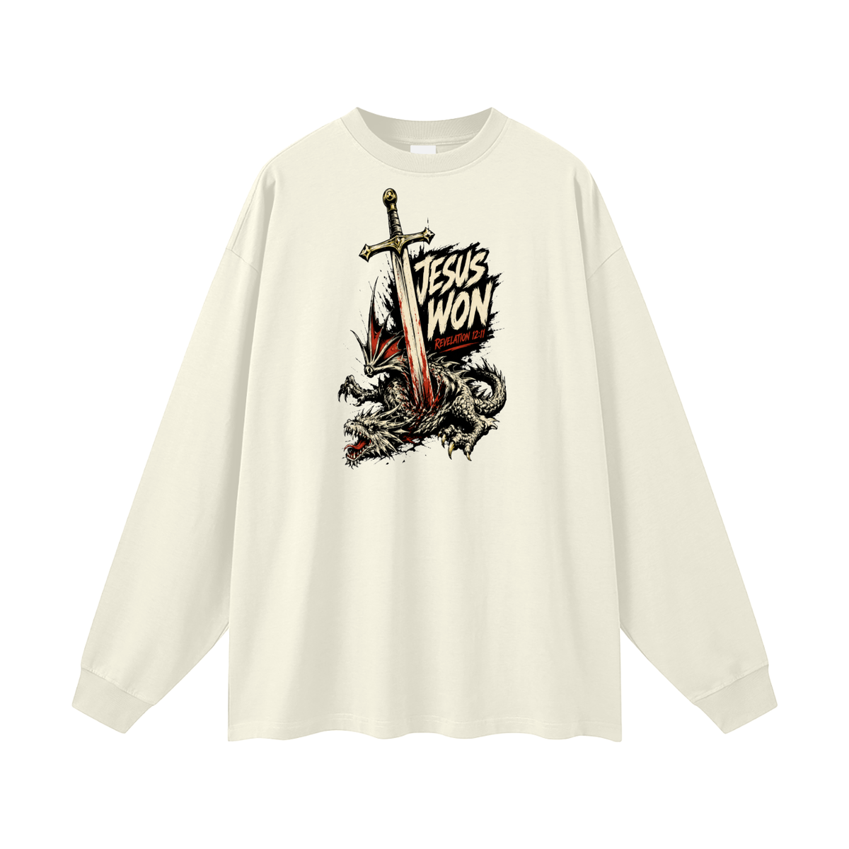 Jesus Won Revelation 12:11 Long Sleeve T-Shirt