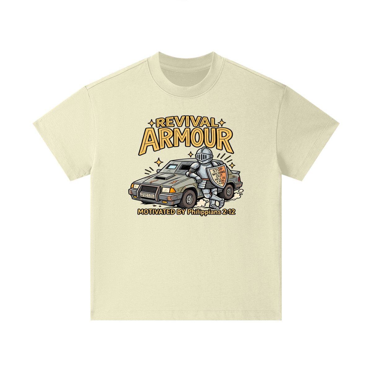 REVIVAL ARMOUR HEAVEN & HELL ARE REAL PLACES STOP WILDING OUT HELL IS A REAL PLACE MOTIVATED BY Philippians 2:12 Kids T-Shirt