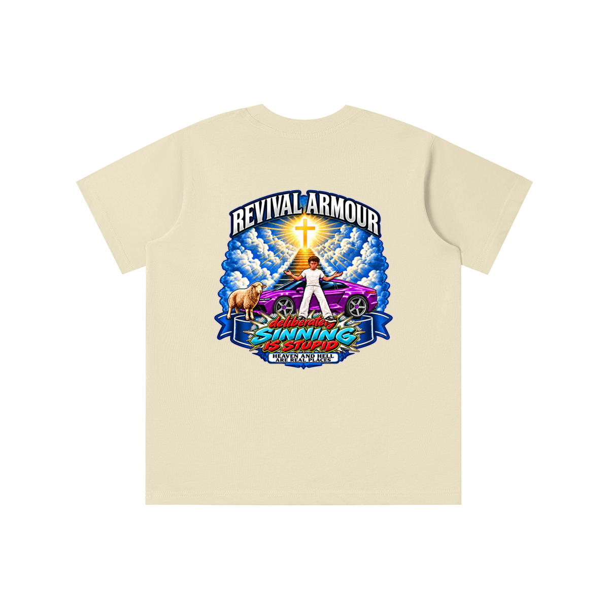 REVIVAL ARMOUR deliberately SINNING IS STUPID HEAVEN AND HELL ARE REAL PLACES DITCH UNGODLINESS Triggered by MARK 1:15 youth T-shirt
