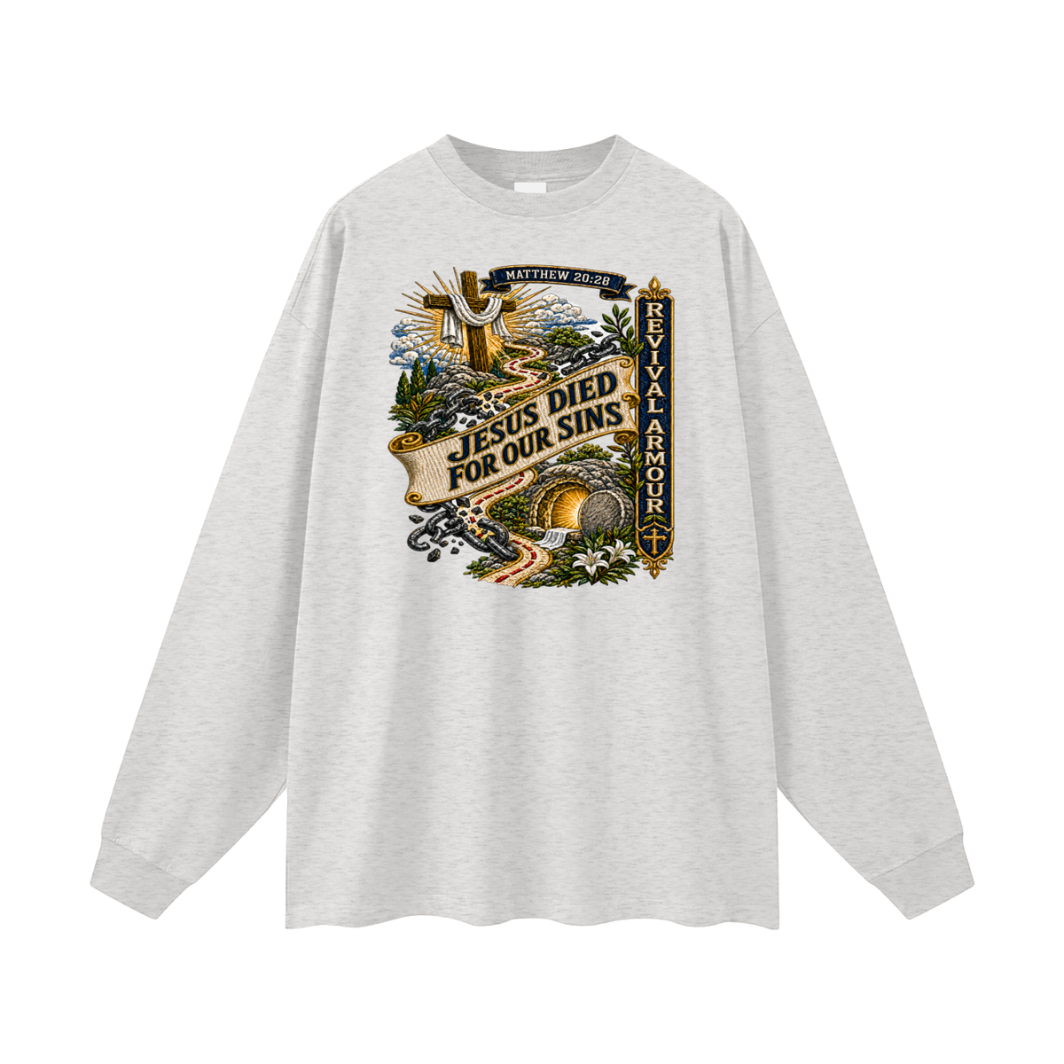 MATTHEW 20:28 Jesus died for our sins REVIVAL ARMOUR Long Sleeve T-Shirt