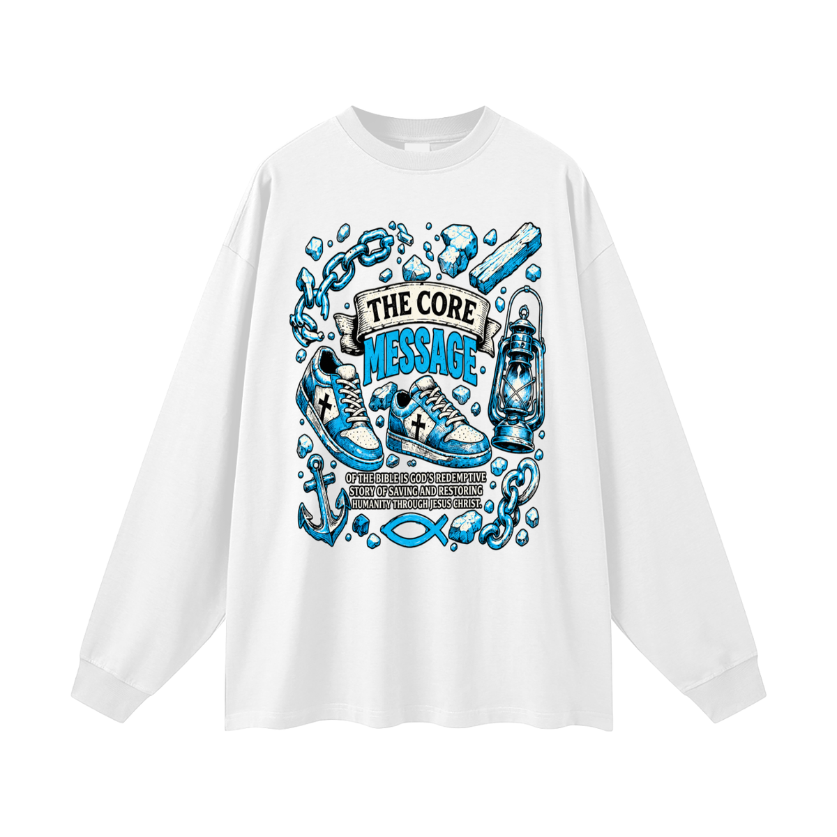 the core message of the bible is God's redemptive story of saving and restoring humanity through Jesus Christ. Long Sleeve T-Shirt
