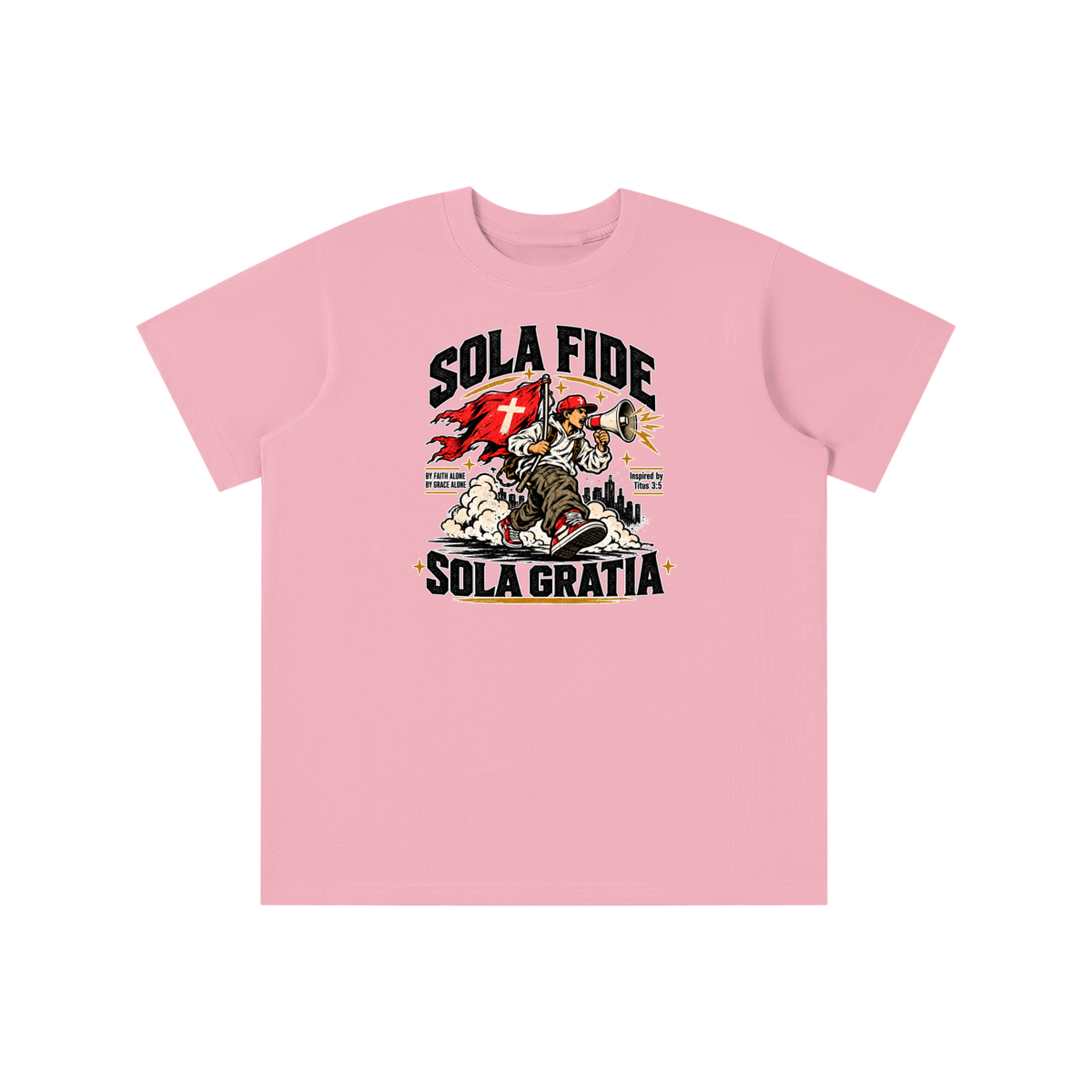 "Sola Fide / Sola Gratia" – Latin for "Faith Alone / Grace Alone." youth T-shirt