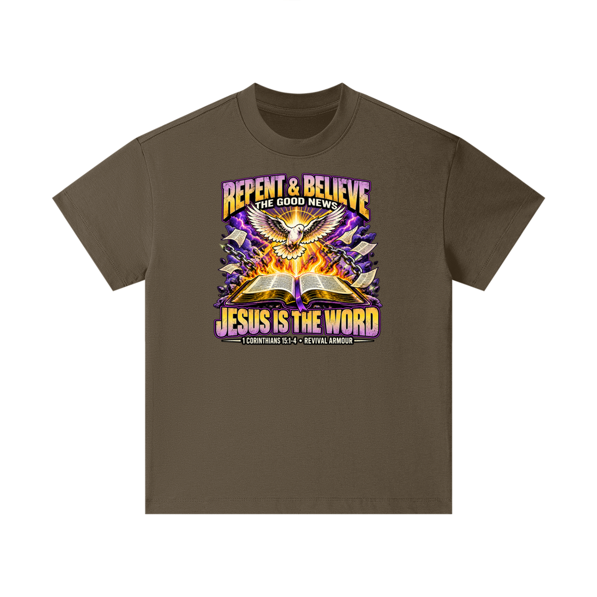 REPENT & BELIEVE THE GOOD NEW JESUS IS THE WORD 1 CORINTHIANS 15:1-4 REVIVAL ARMOUR Kids T-Shirt