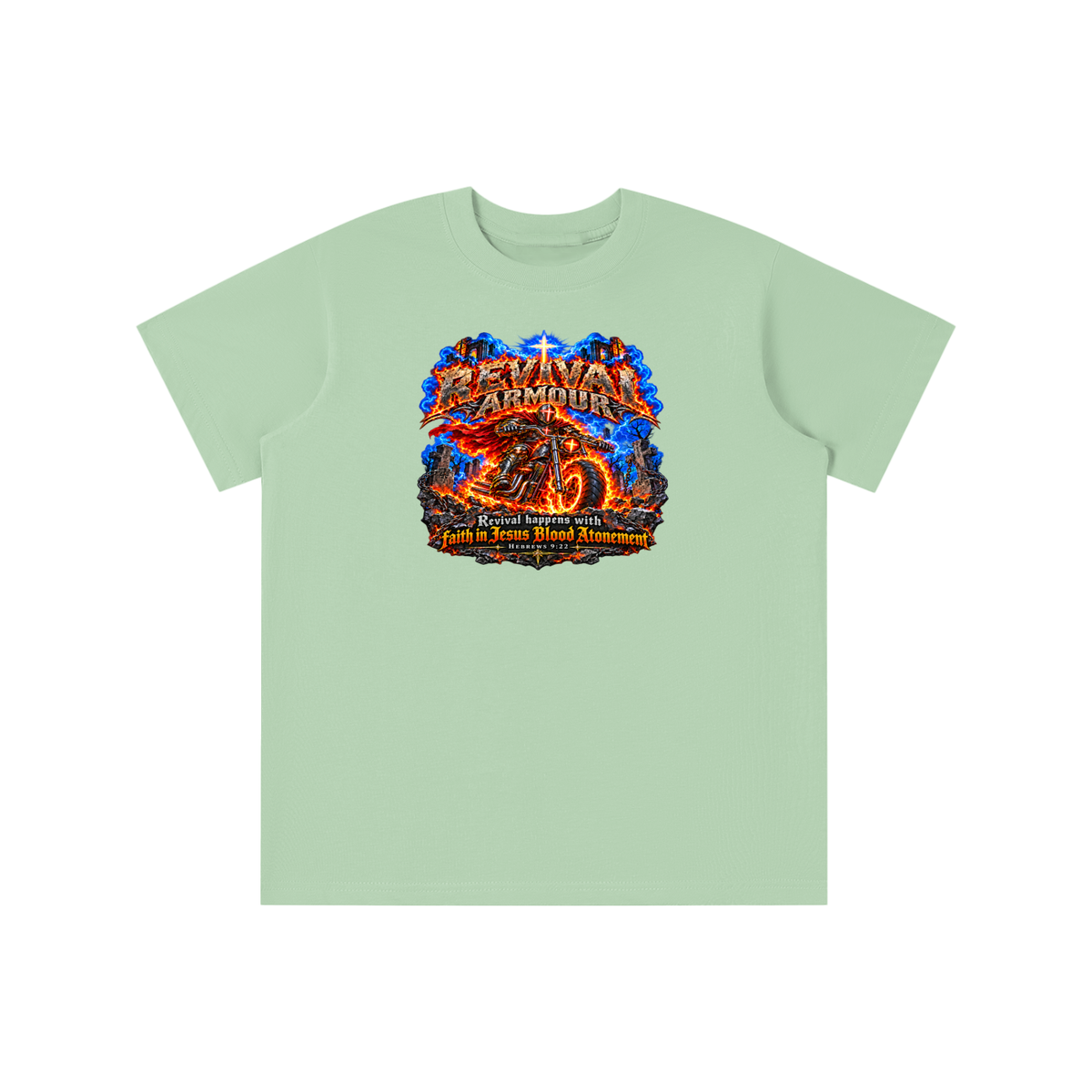 REVIVAL ARMOUR REVIVAL HAPPENS WITH FAITH IN JESUS BLOOD ATONEMENT - HEBREWS 9:22 youth T-shirt
