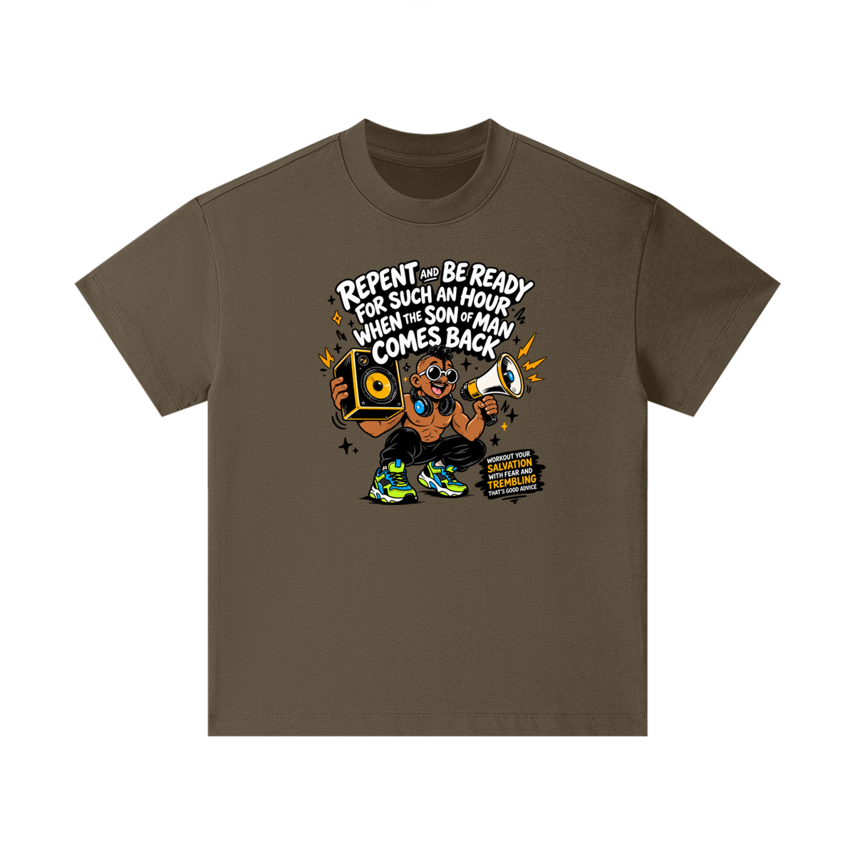REPENT AND BE READY FOR SUCH AN HOUR WHEN THE SON OF MAN COMES BACK WORKOUT YOUR SALVATION WITH FEAR AND TREMBLING THAT'S GOOD ADVICEKids T-Shirt