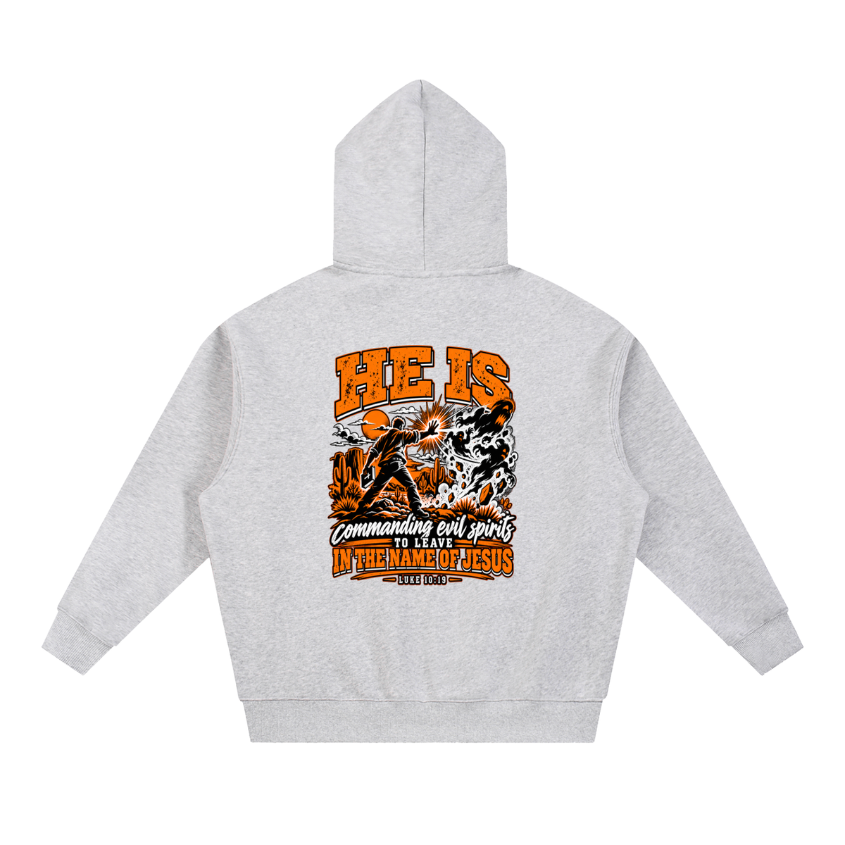 THE WEAPONS OF OUR WARFARE ARE NOT CARNAL HE IS COMMANDING EVIL SPIRITS TO LEAVE IN THE NAME OF JESUS - LUKE 10:19 - Hoodie