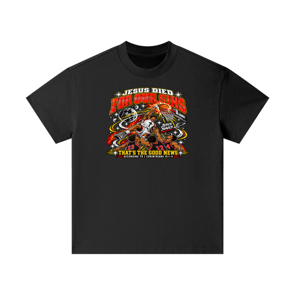 Jesus died for our sins that's the good news according to 1 Corinthians 15:1-4 Kids T-Shirt