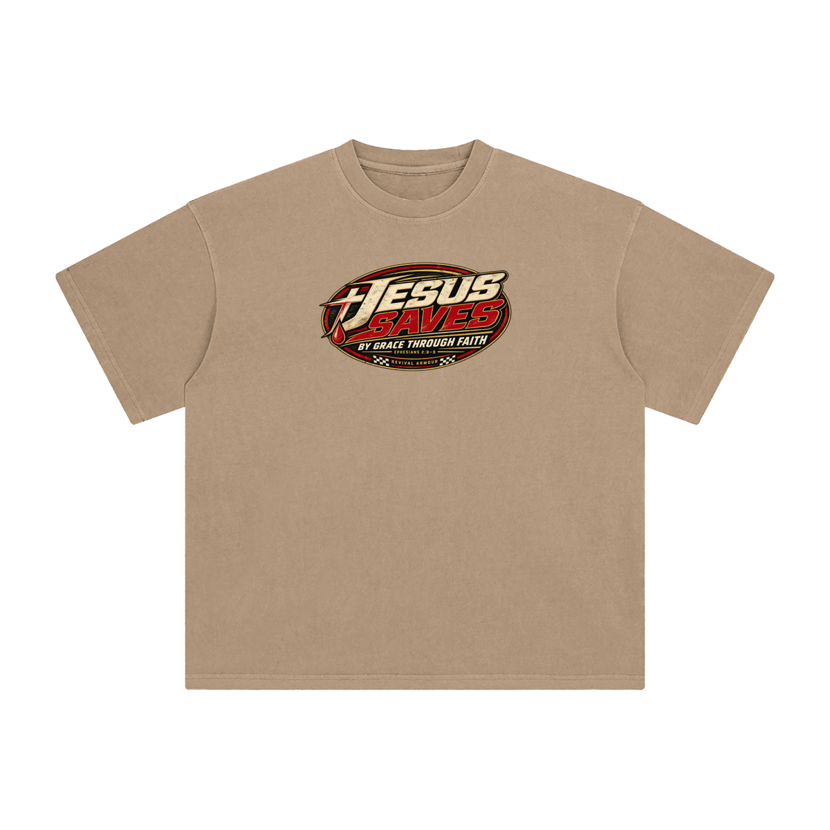 JESUS SAVES BY GRACE THROUGH FAITH - EPHESIANS 2:8-9 - T-Shirt