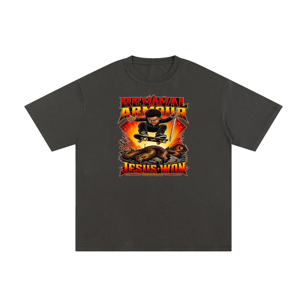REVIVAL ARMOUR JESUS * WON - JOHN 16:33 - T-Shirt