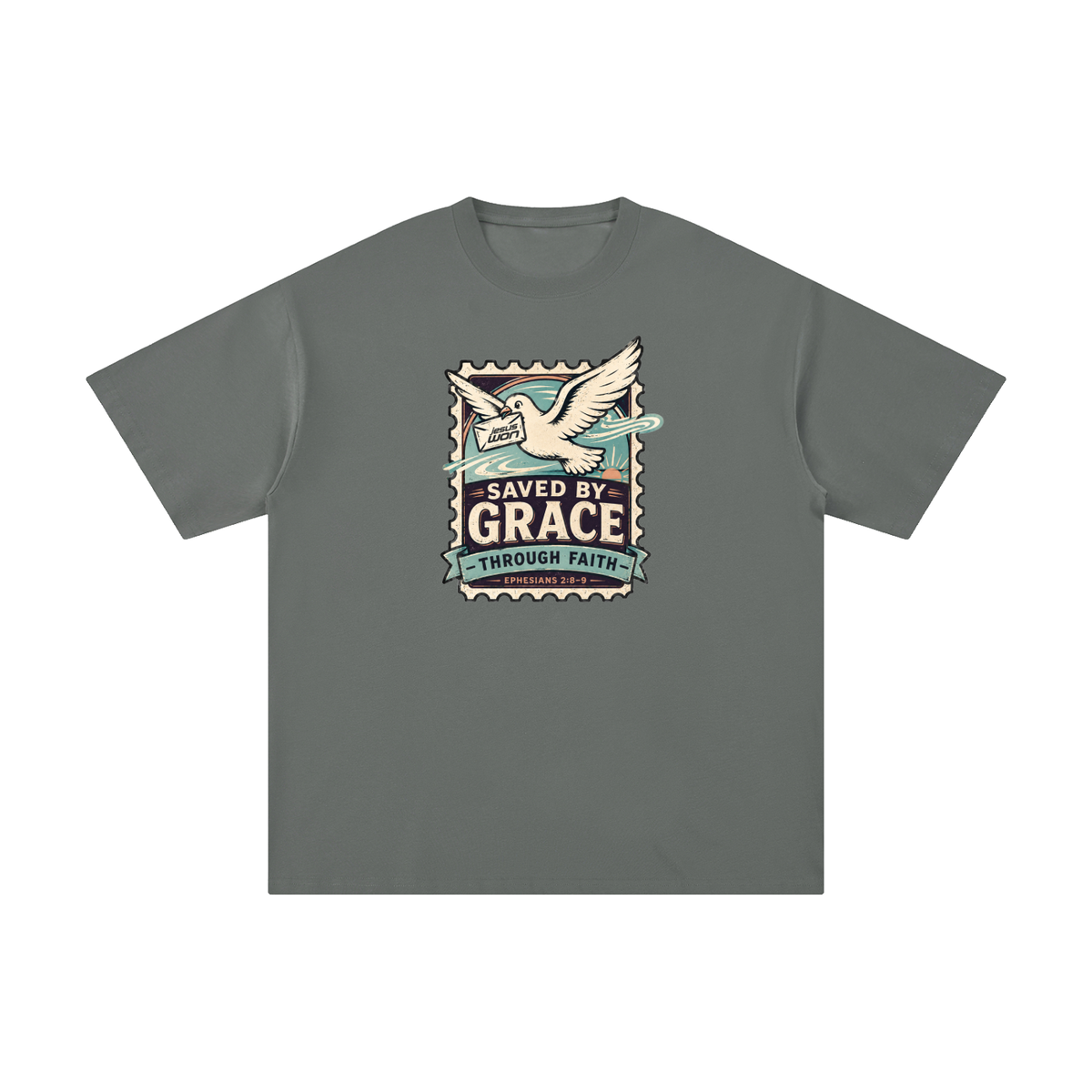 SAVED BY GRACE -THROUGH FAITH- - EPHESIANS 2:8-9 - T-Shirt